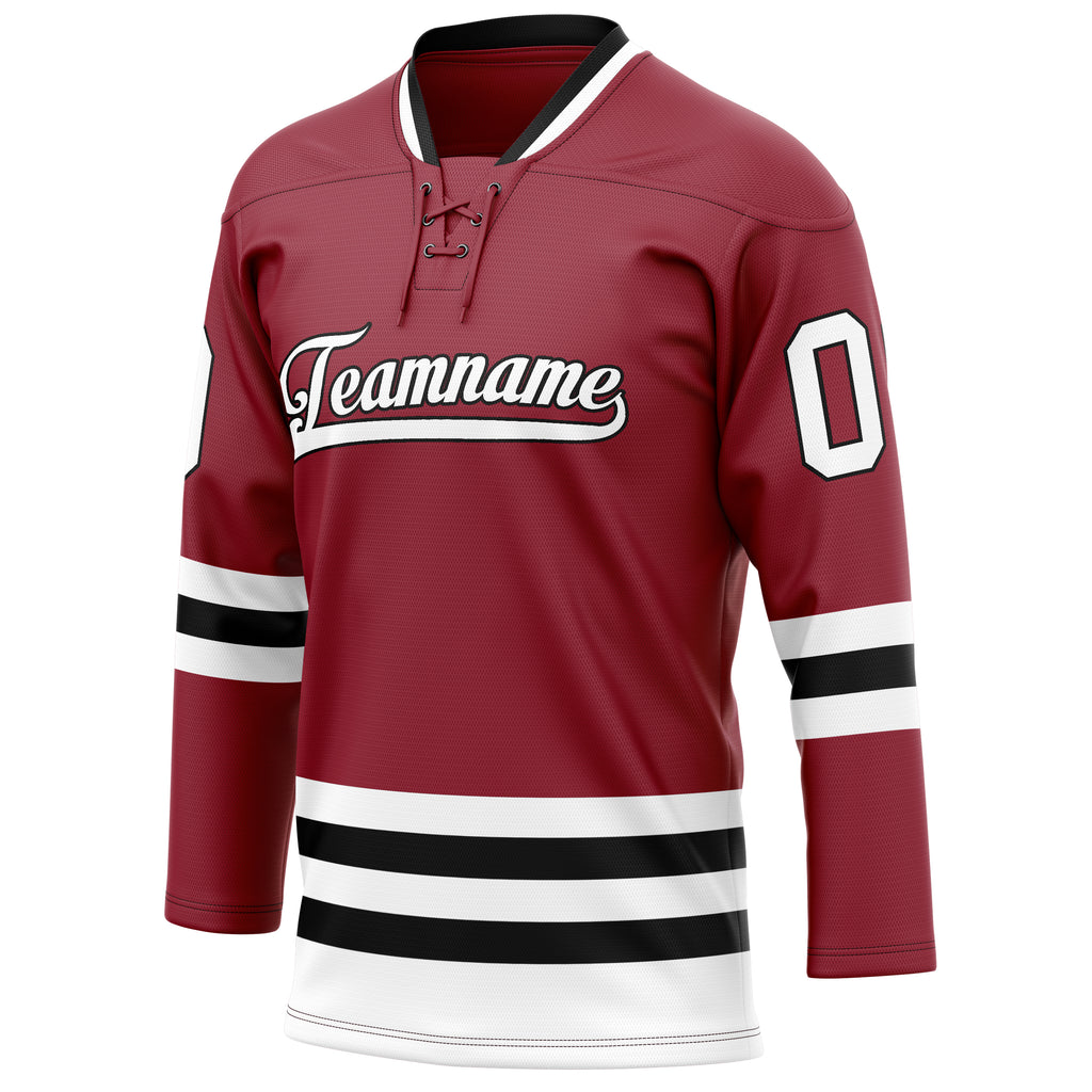 Personalized Maroon & Black Solid Colour Hockey Jersey