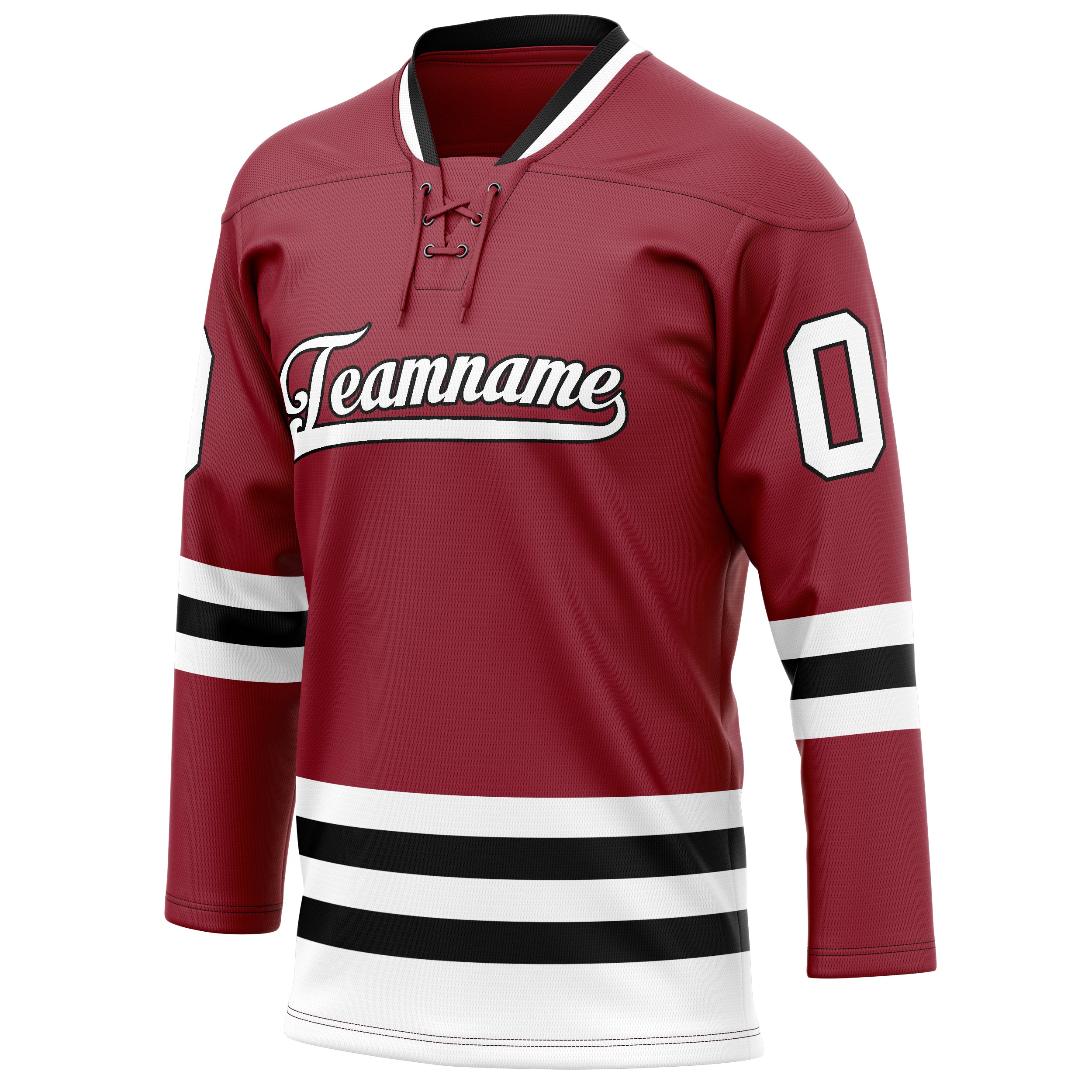 Personalized Maroon & Black Solid Colour Hockey Jersey