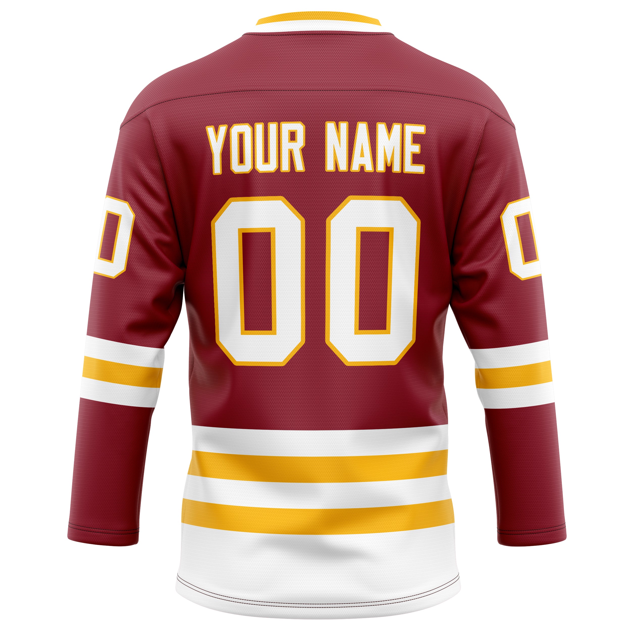 Personalized Maroon & Gold Solid Colour Hockey Jersey