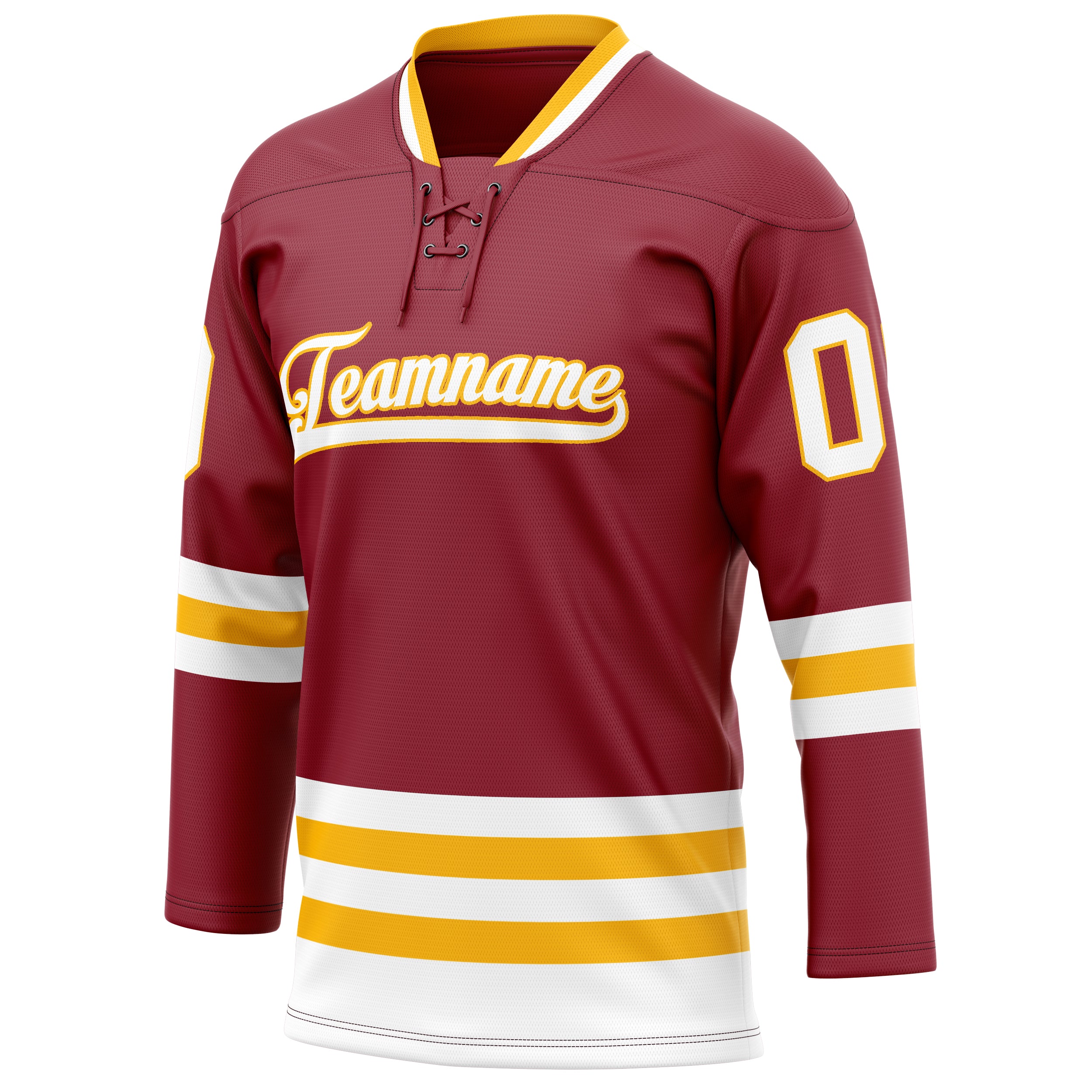 Personalized Maroon & Gold Solid Colour Hockey Jersey