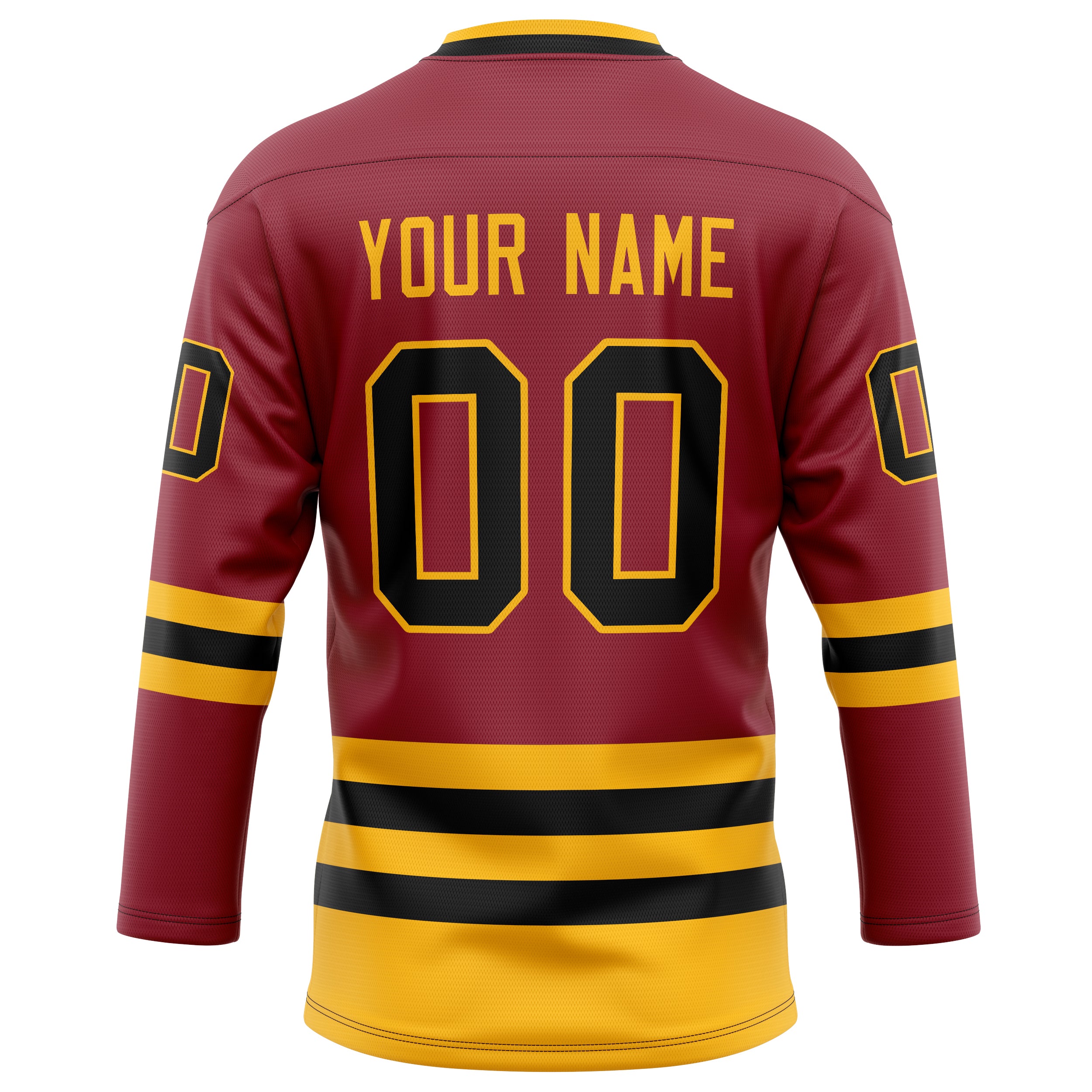 Personalized Maroon & Gold Solid Colour Hockey Jersey