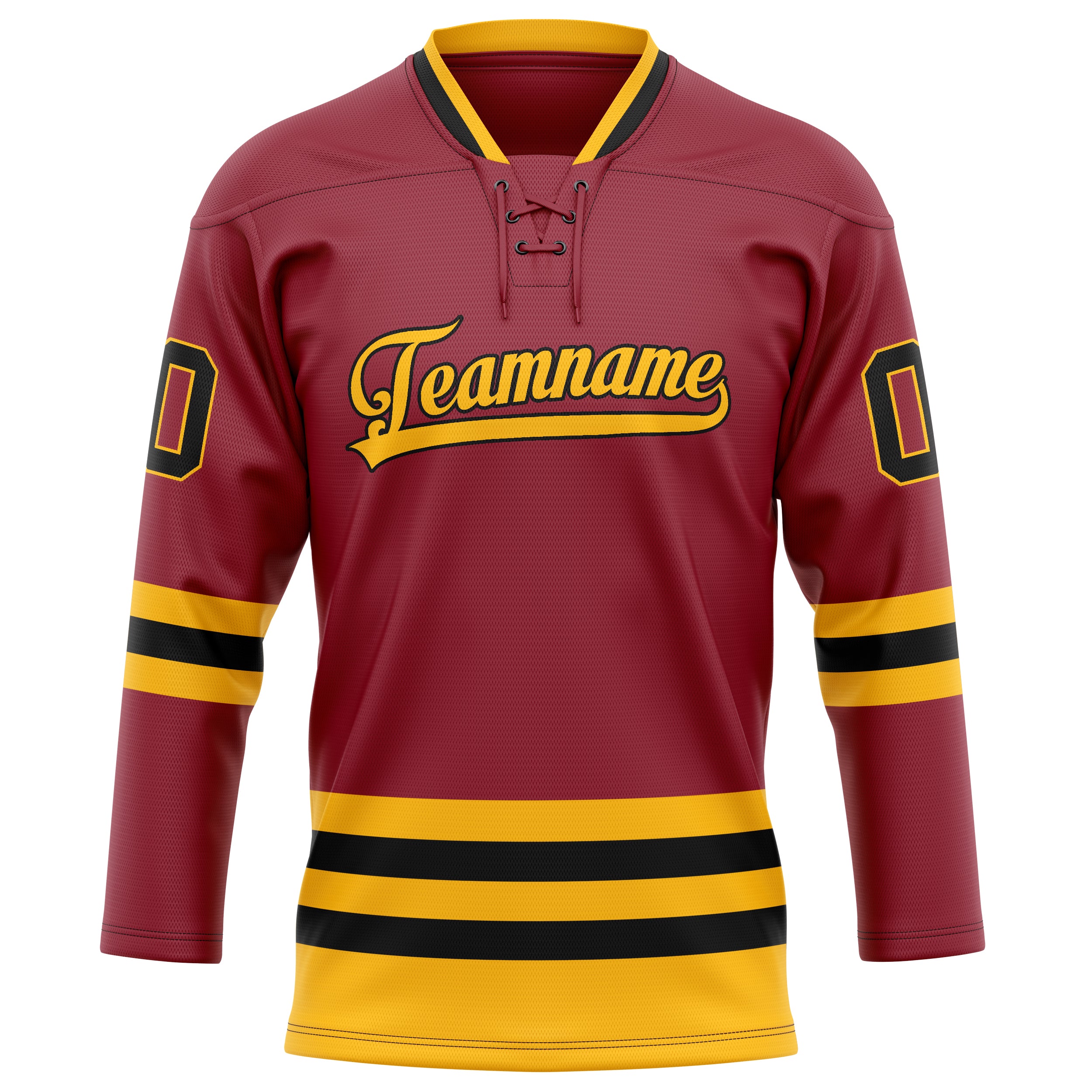 Personalized Maroon & Gold Solid Colour Hockey Jersey