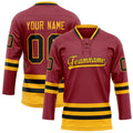 Personalized Maroon & Gold Solid Colour Hockey Jersey