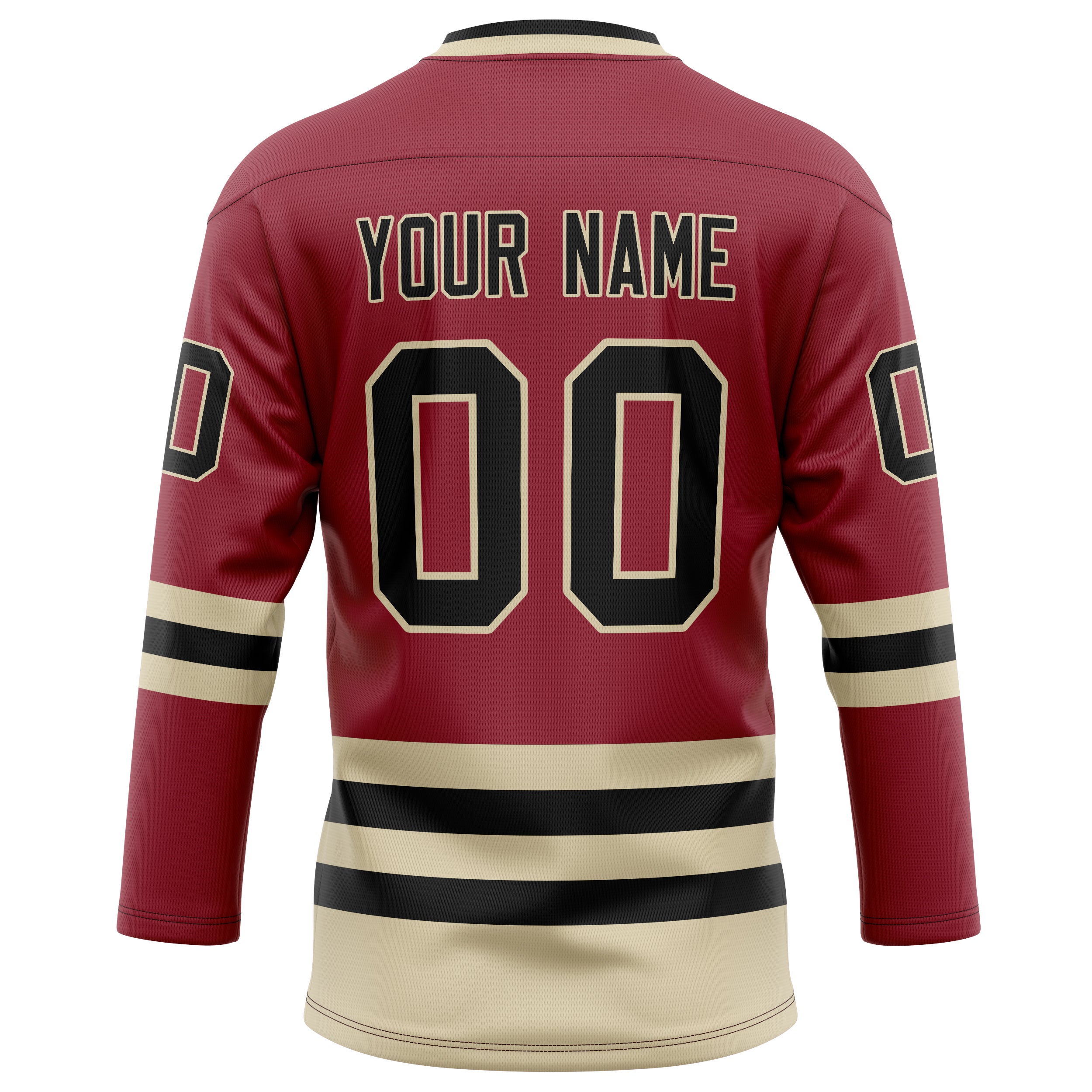 Personalized Maroon & Cream Solid Colour Hockey Jersey