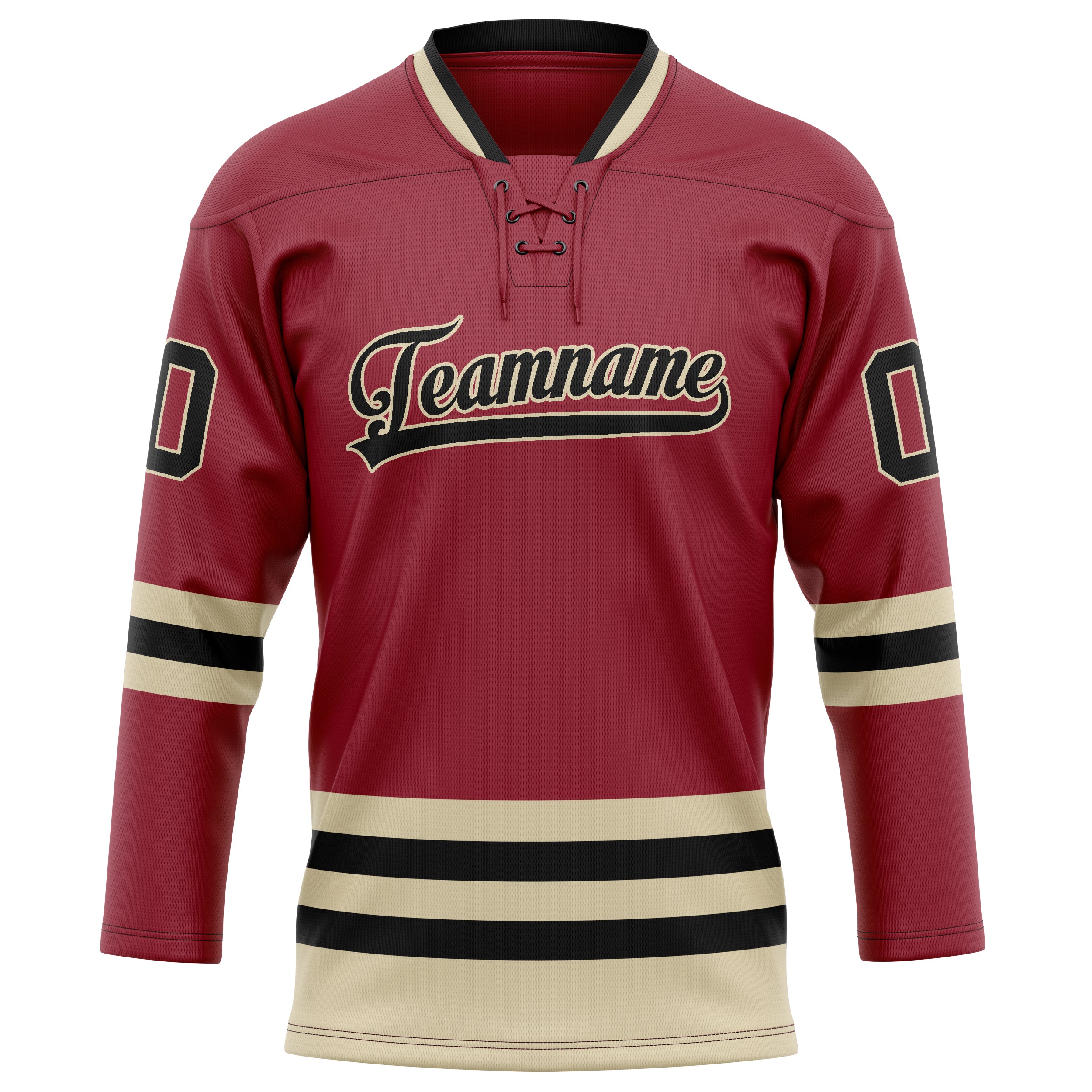 Personalized Maroon & Cream Solid Colour Hockey Jersey