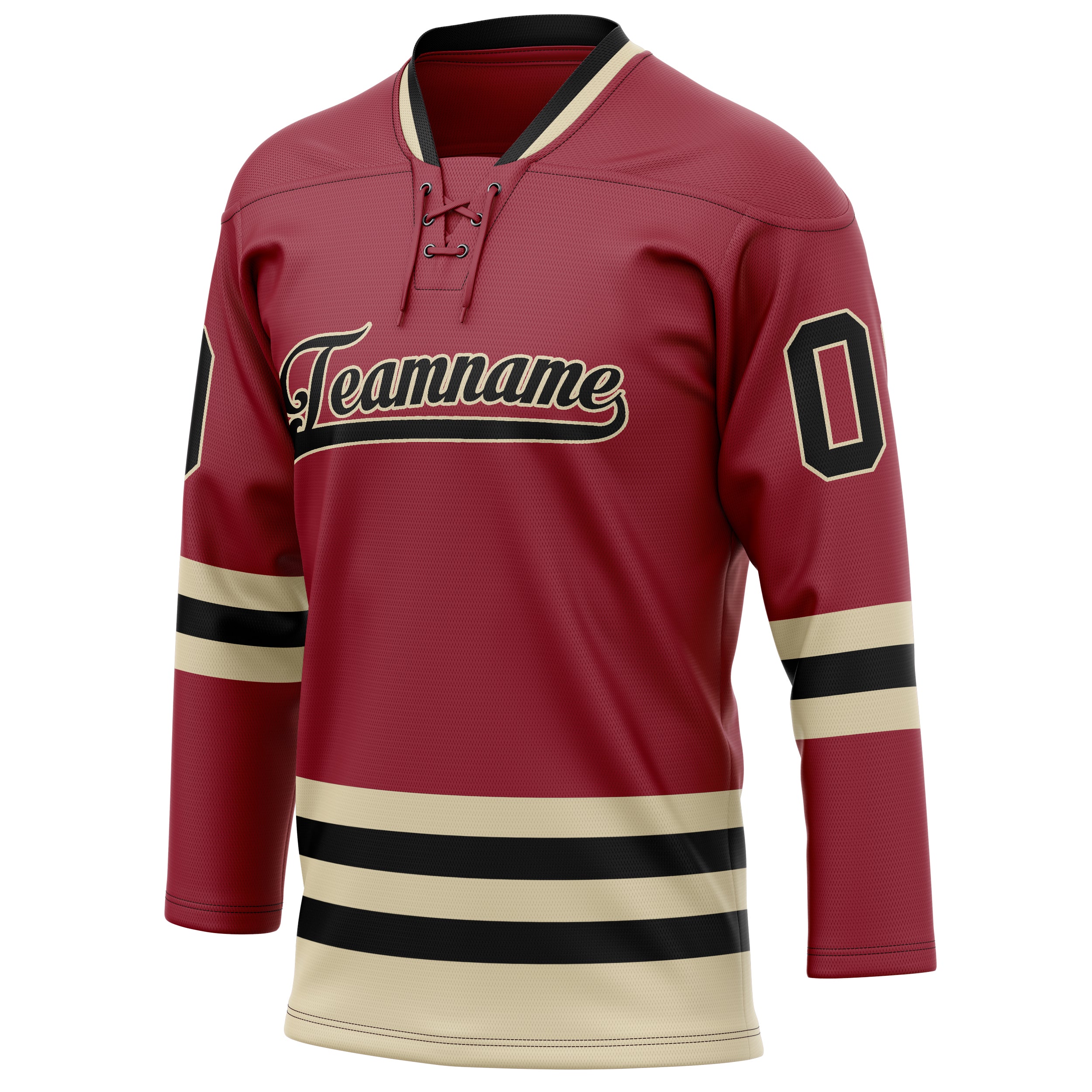 Personalized Maroon & Cream Solid Colour Hockey Jersey