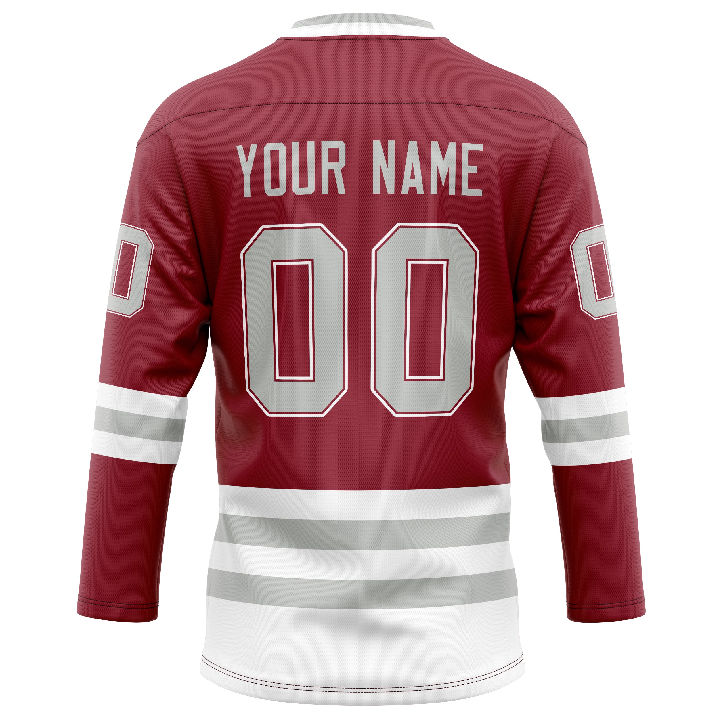 Personalized Maroon & Gray Solid Colour Hockey Jersey