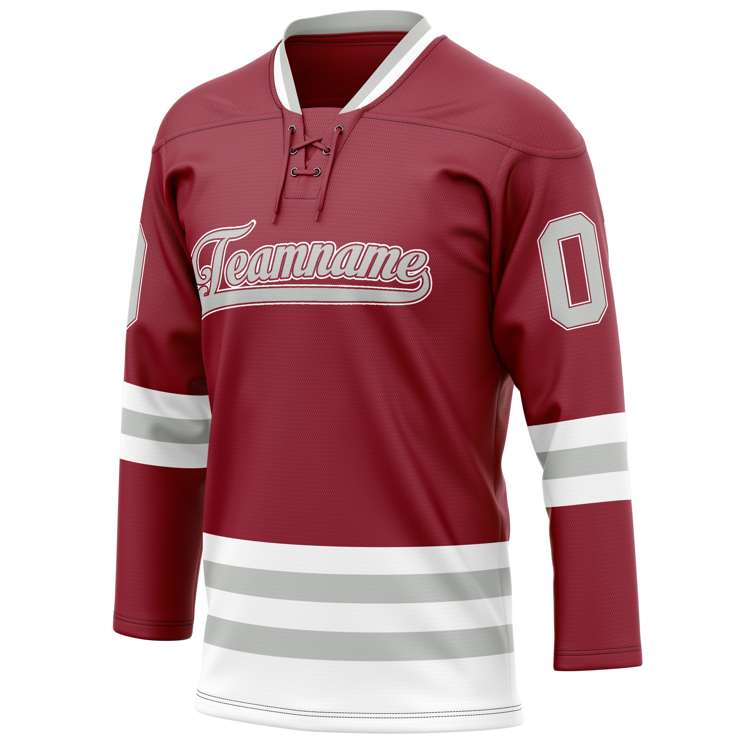 Personalized Maroon & Gray Solid Colour Hockey Jersey