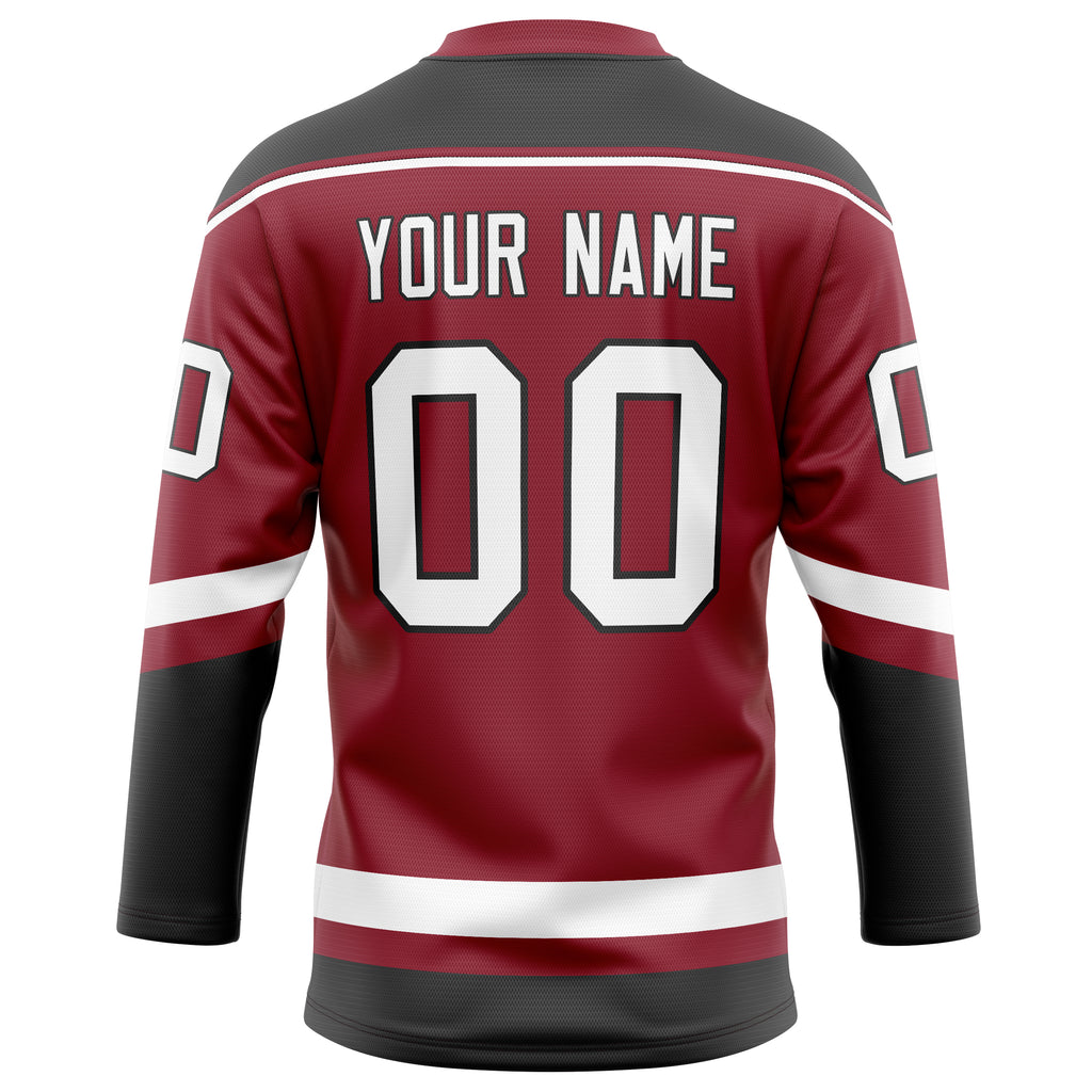 Personalized Maroon & Black Solid Colour Hockey Jersey