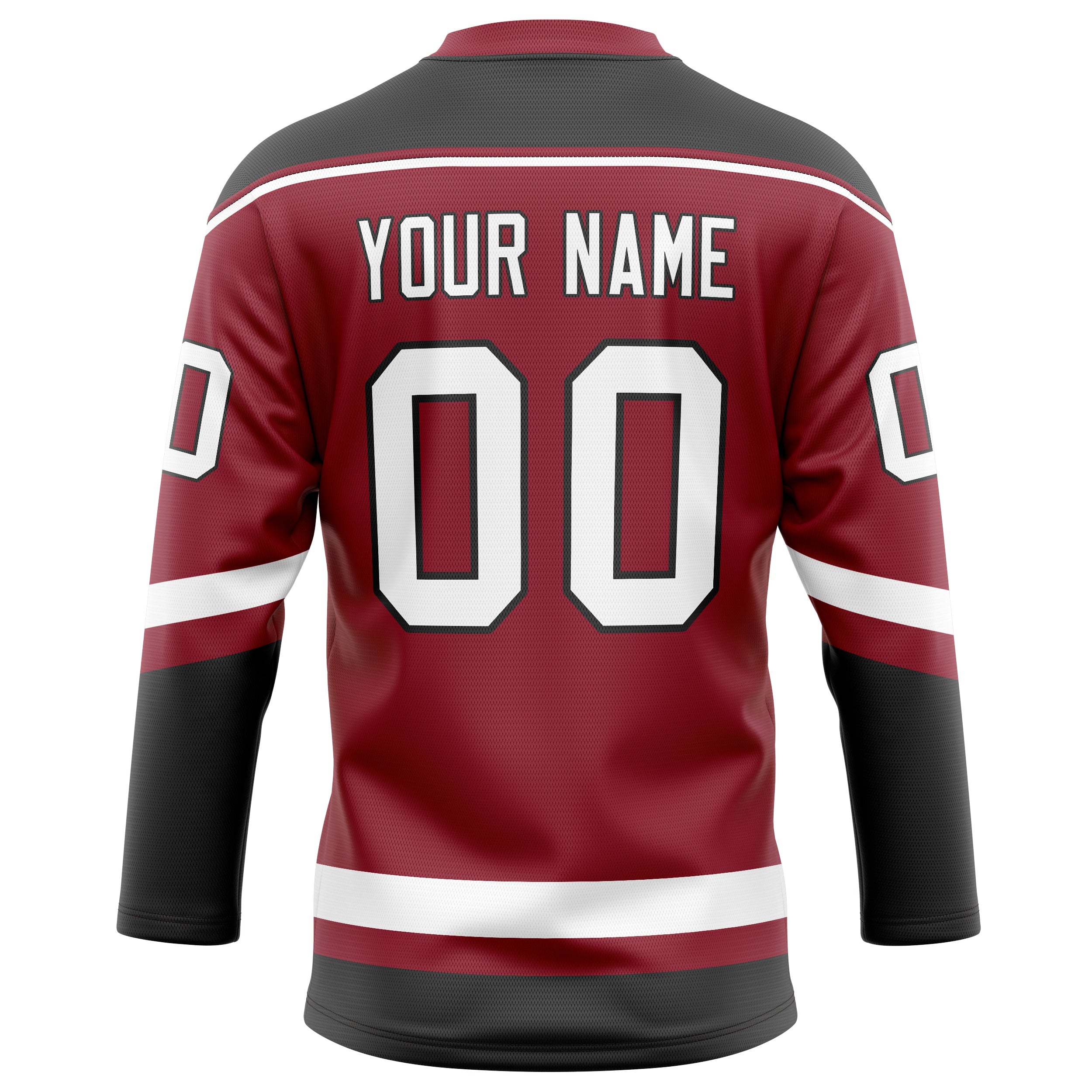 Personalized Maroon & Black Solid Colour Hockey Jersey