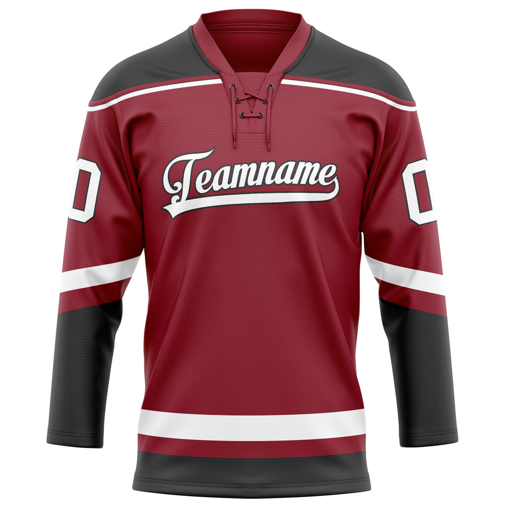 Personalized Maroon & Black Solid Colour Hockey Jersey