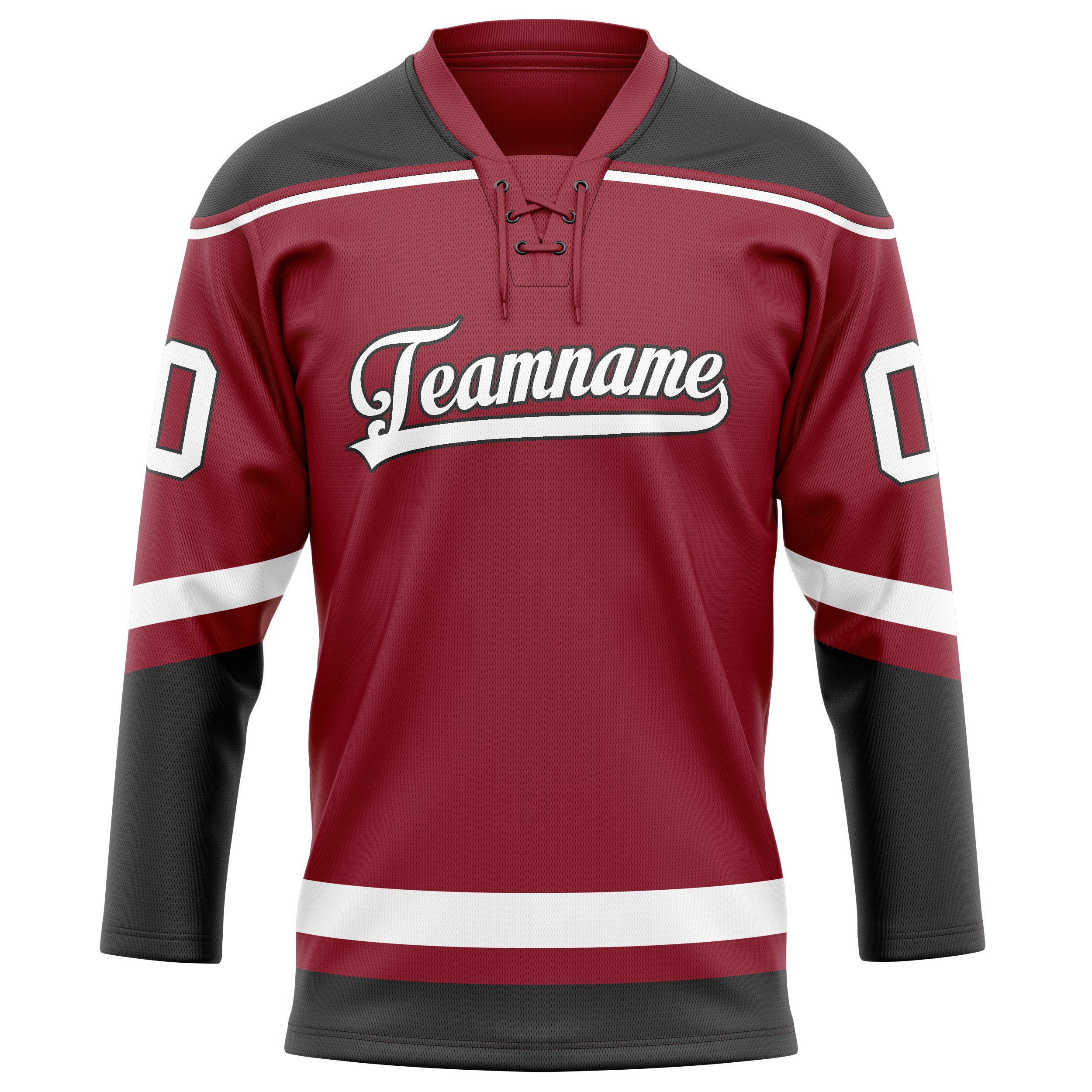Personalized Maroon & Black Solid Colour Hockey Jersey