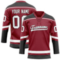 Personalized Maroon & Black Solid Colour Hockey Jersey