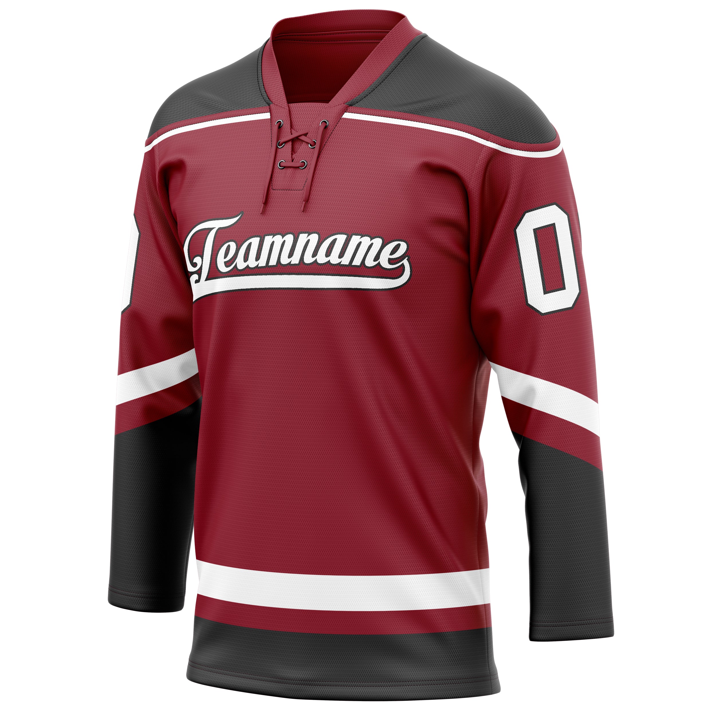 Personalized Maroon & Black Solid Colour Hockey Jersey