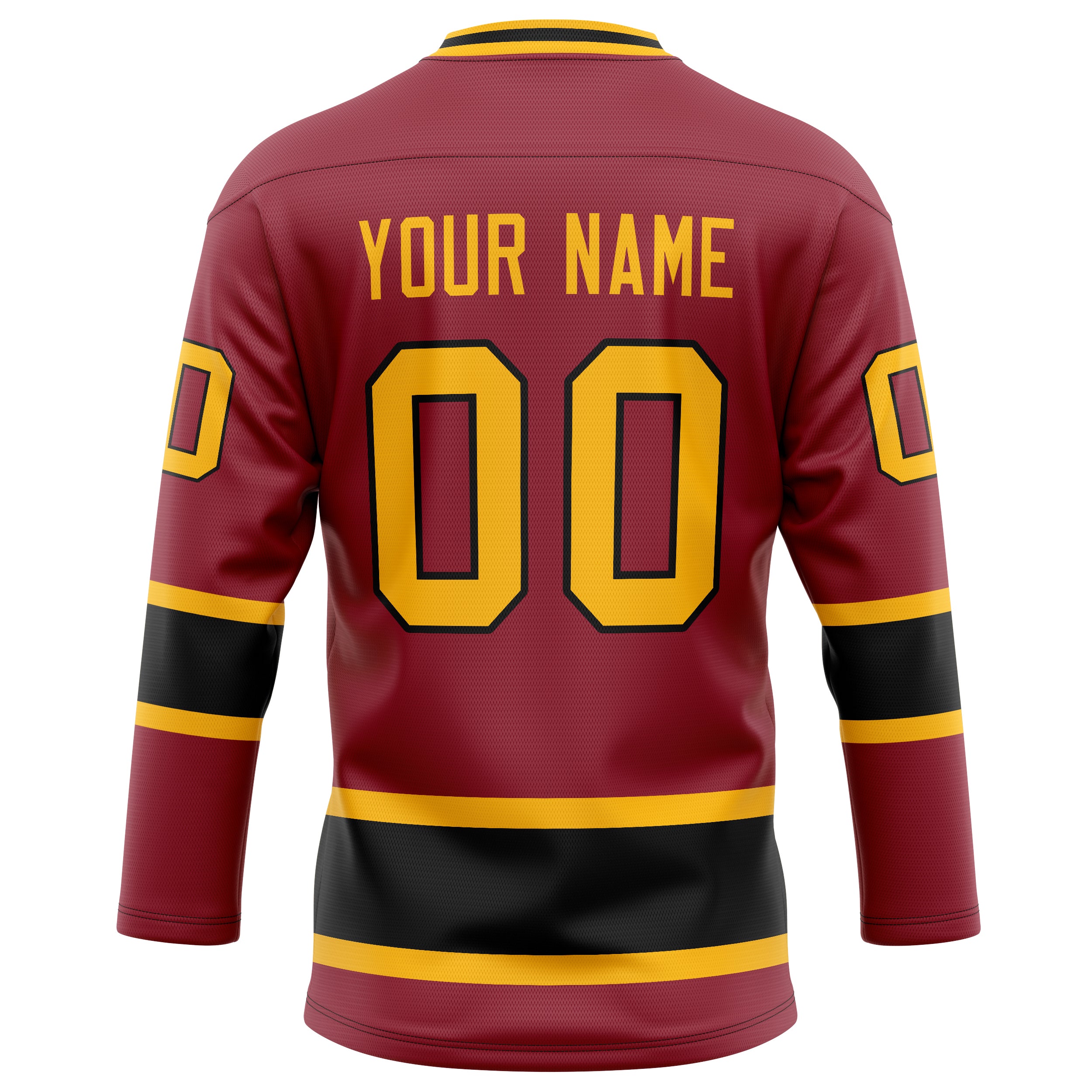Personalized Maroon & Gold Solid Colour Hockey Jersey
