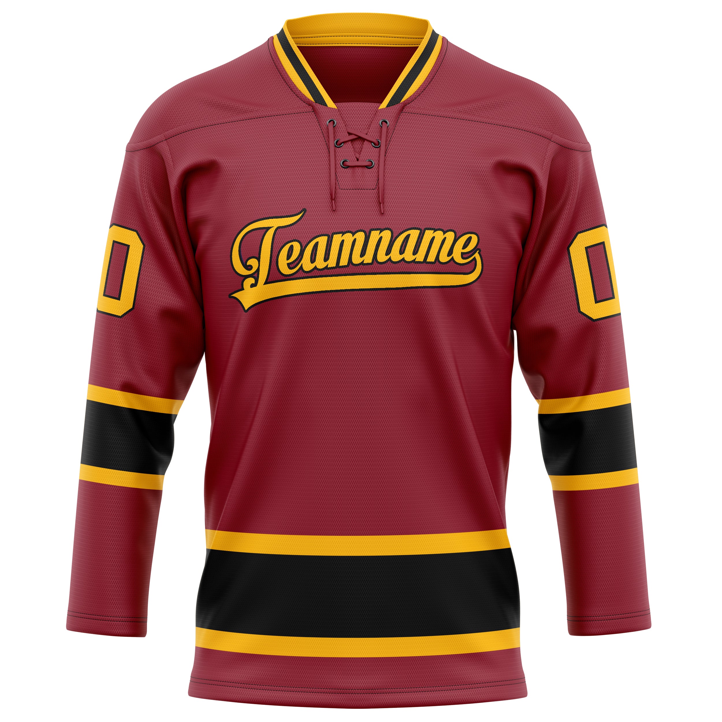 Personalized Maroon & Gold Solid Colour Hockey Jersey