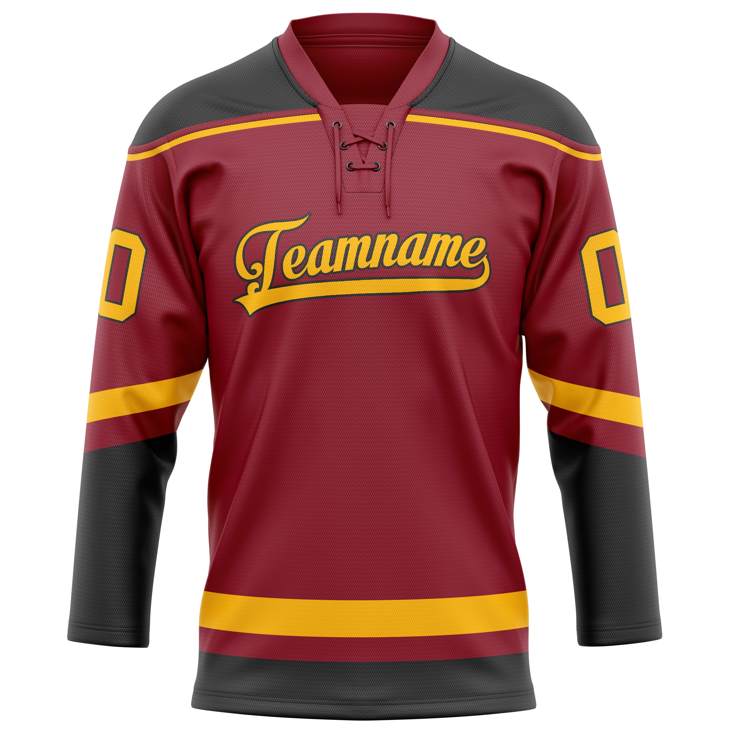 Personalized Maroon & Gold Solid Colour Hockey Jersey
