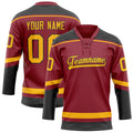 Personalized Maroon & Gold Solid Colour Hockey Jersey