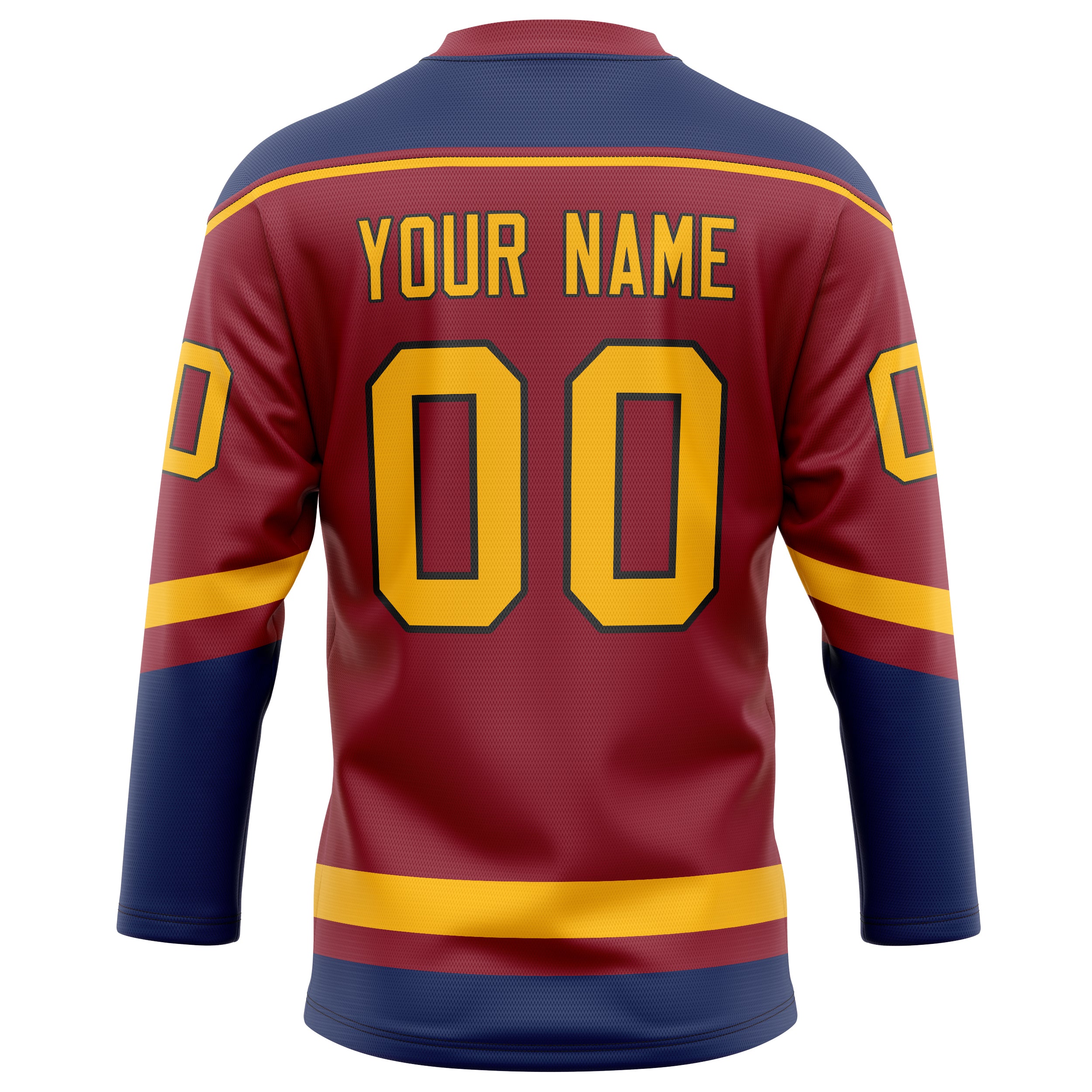 Personalized Maroon & Navy Solid Colour Hockey Jersey