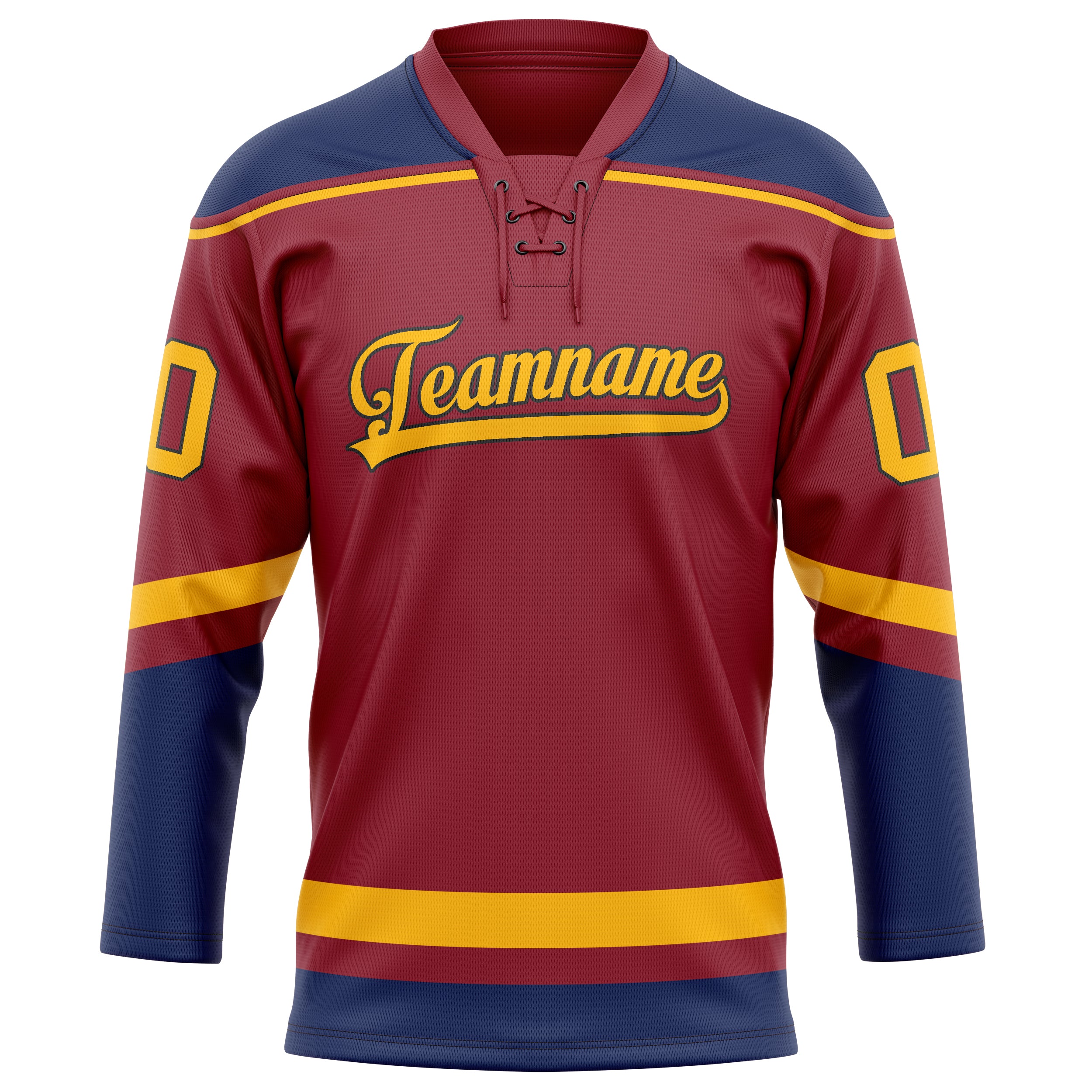 Personalized Maroon & Navy Solid Colour Hockey Jersey