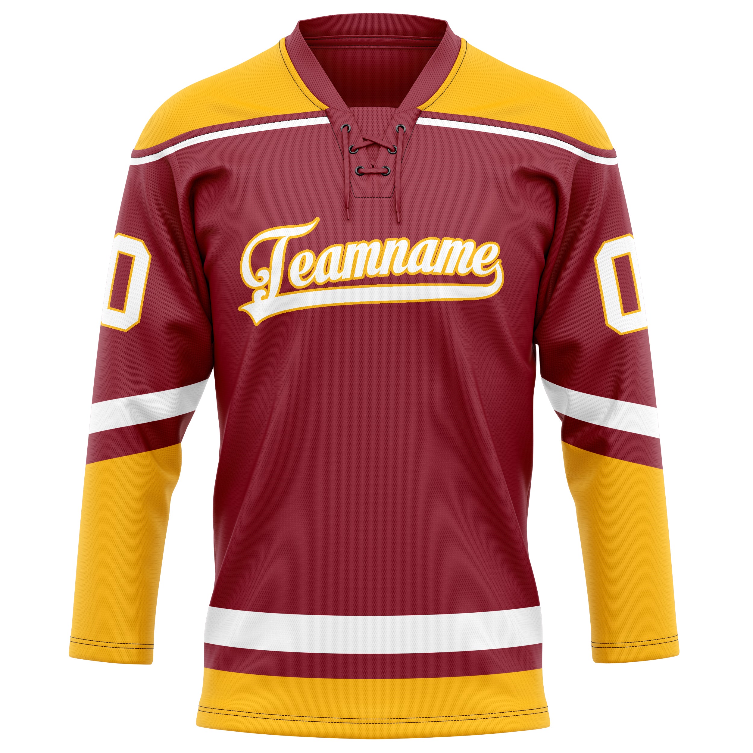Personalized Maroon & Gold Solid Colour Hockey Jersey