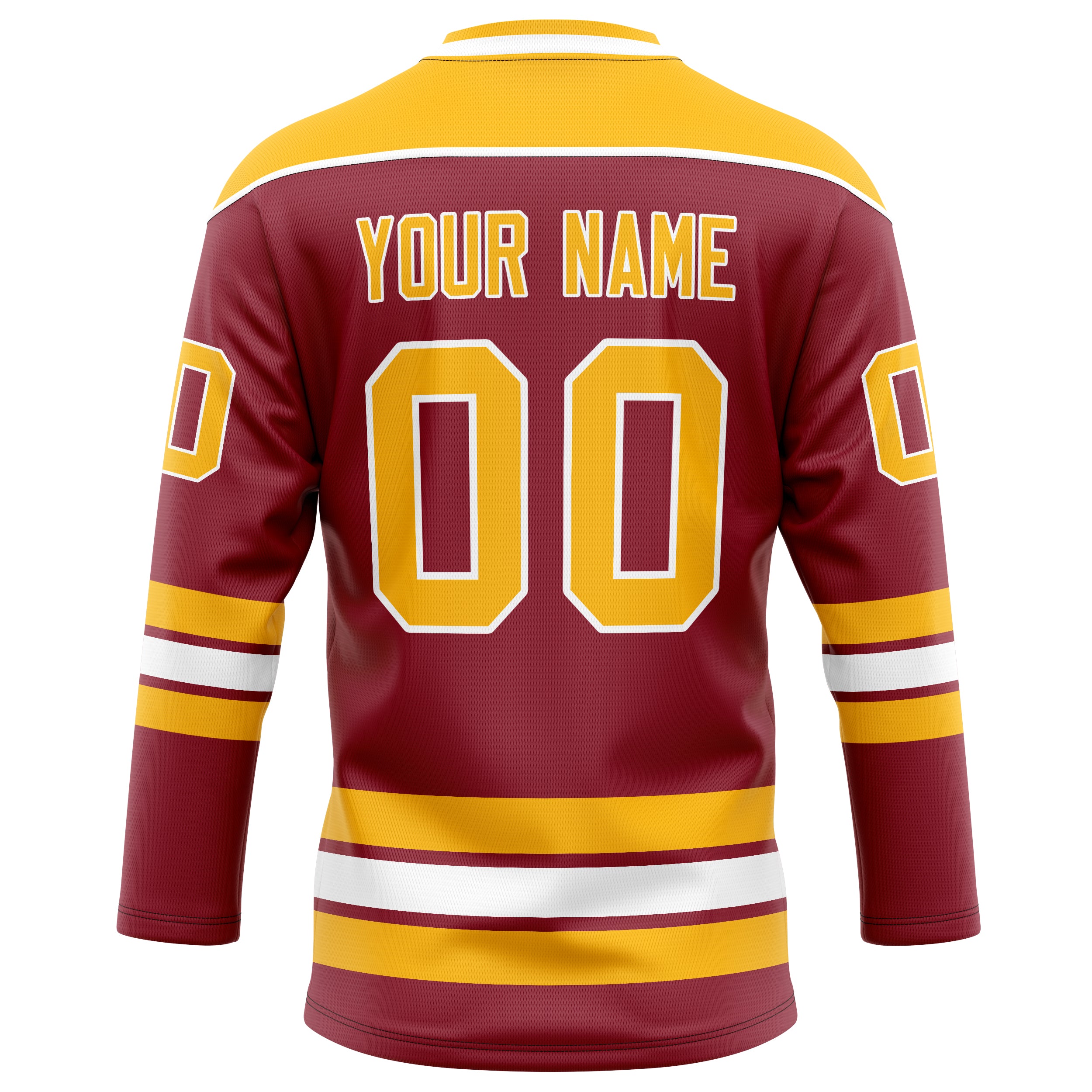 Personalized Maroon & Gold Solid Colour Hockey Jersey