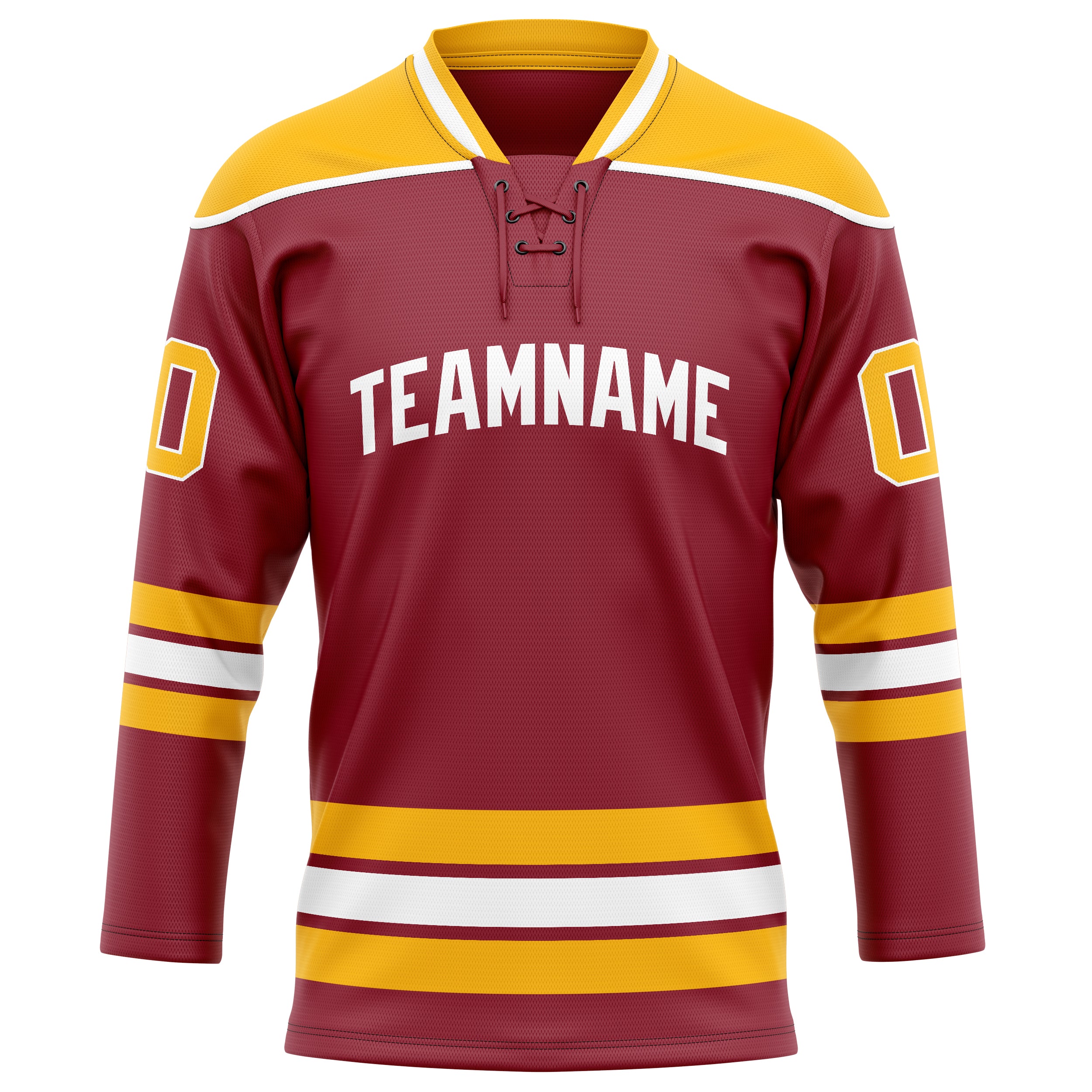 Personalized Maroon & Gold Solid Colour Hockey Jersey