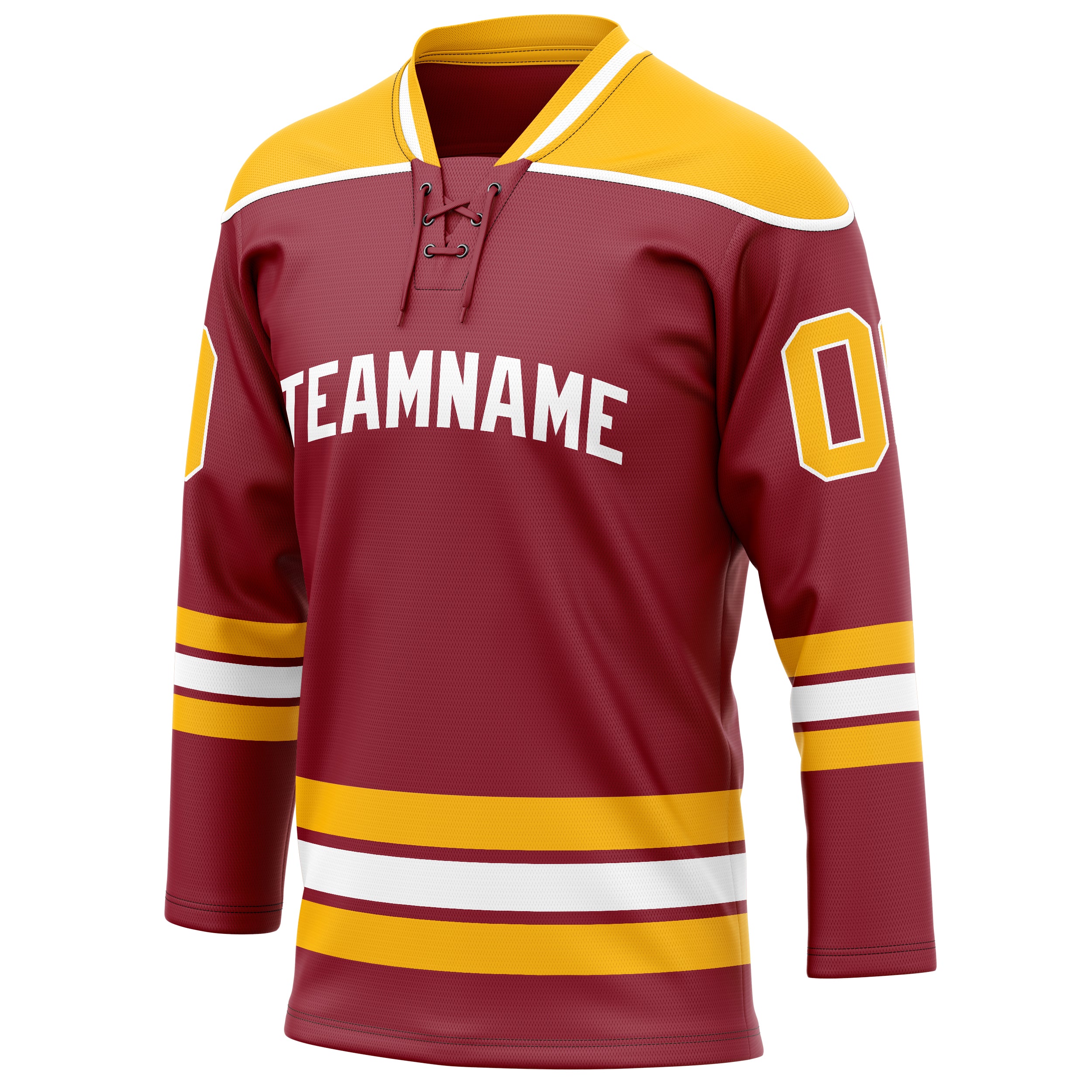 Personalized Maroon & Gold Solid Colour Hockey Jersey
