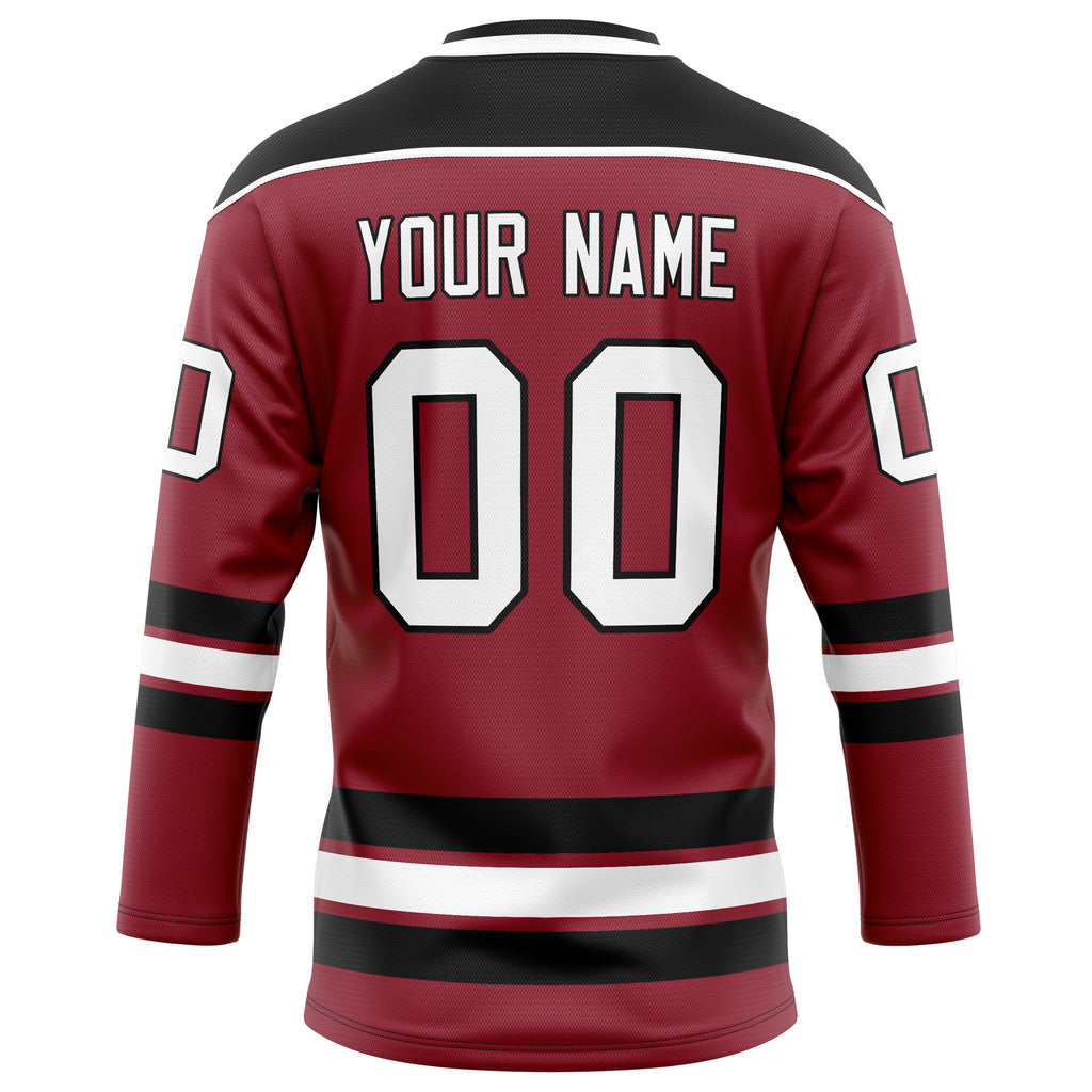 Personalized Maroon & Black Solid Colour Hockey Jersey