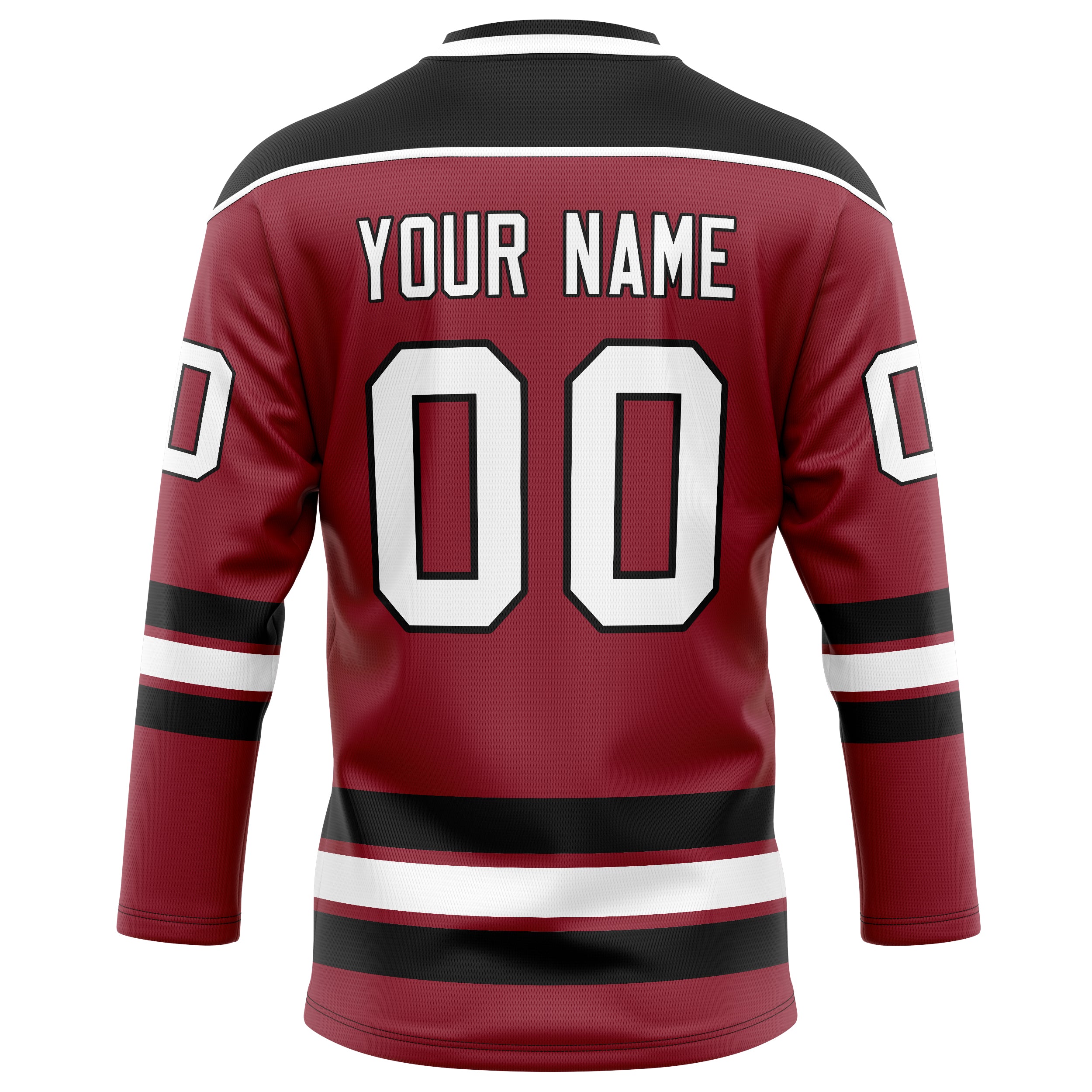 Personalized Maroon & Black Solid Colour Hockey Jersey