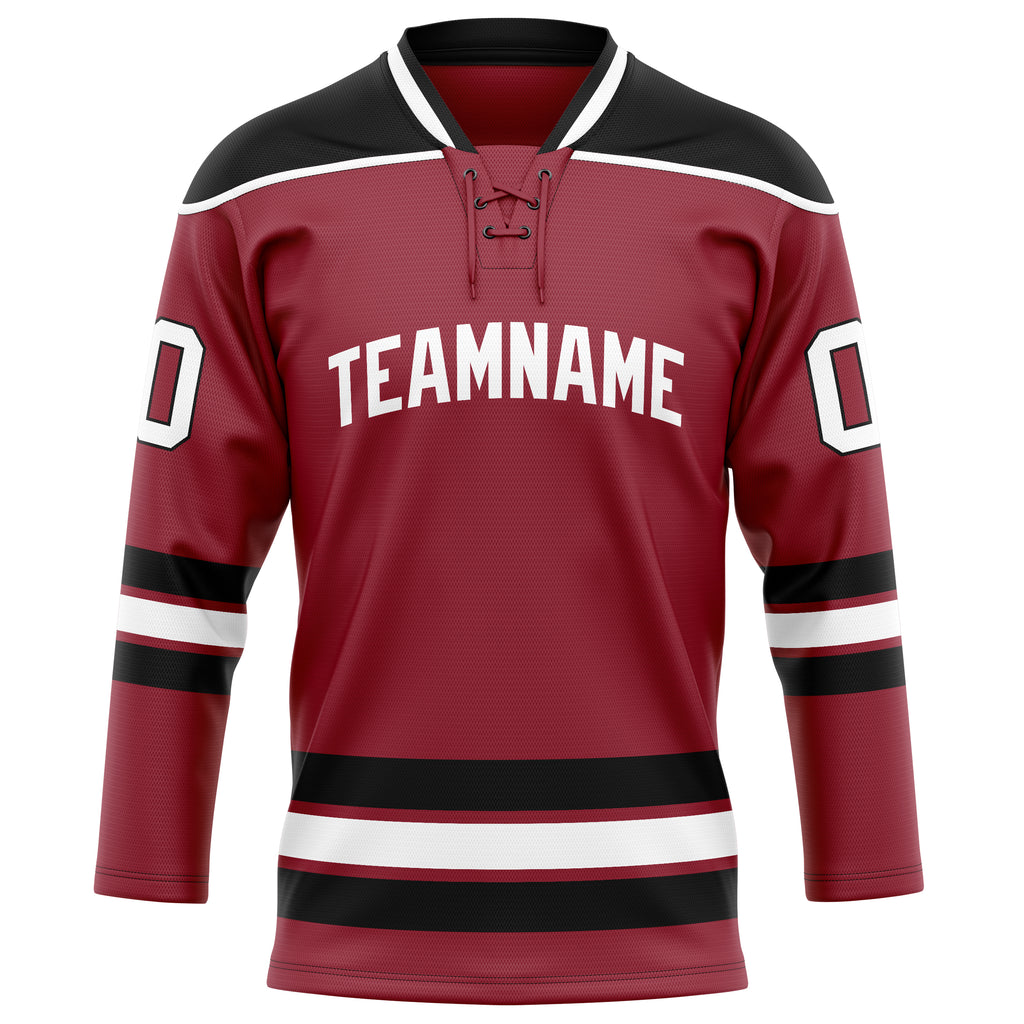 Personalized Maroon & Black Solid Colour Hockey Jersey