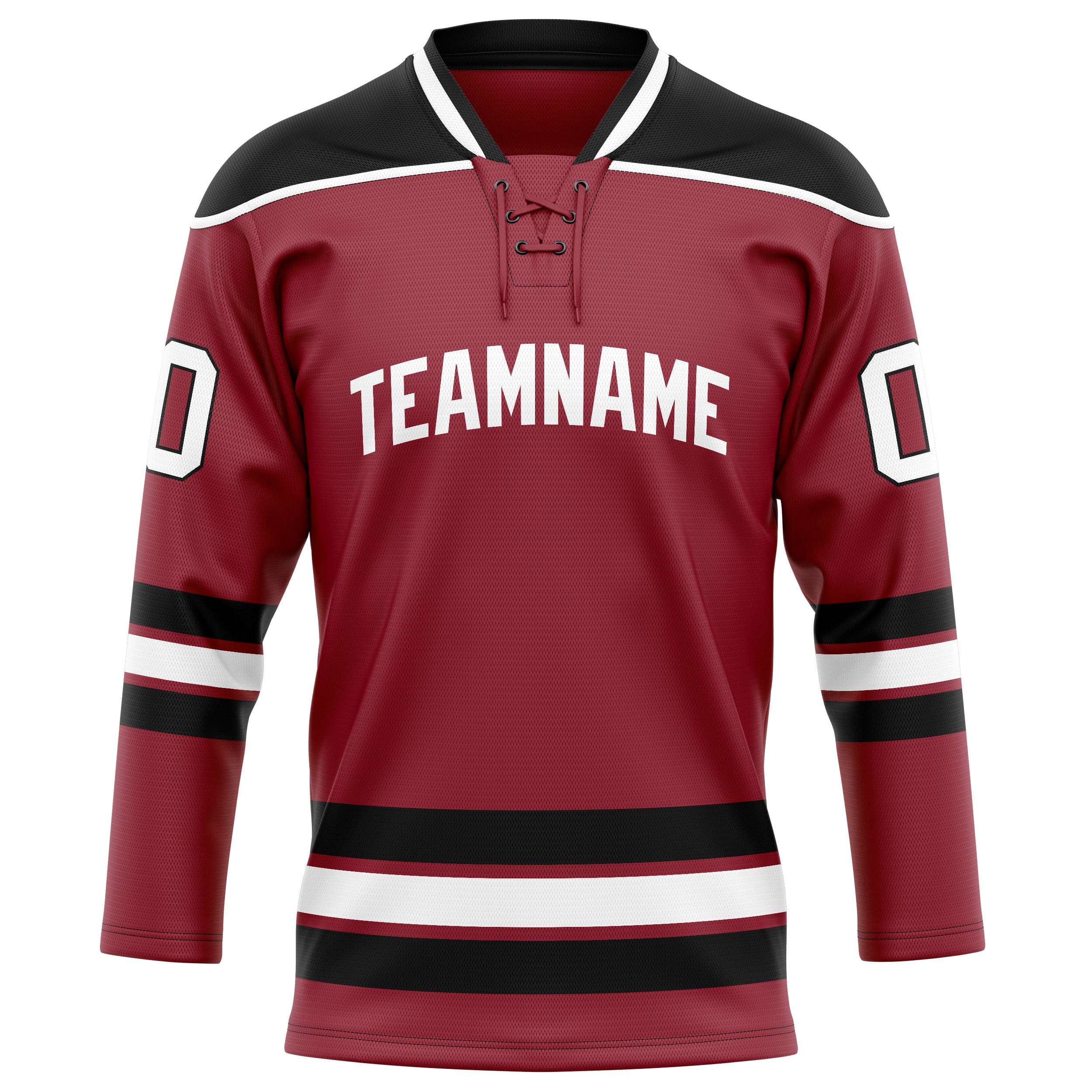 Personalized Maroon & Black Solid Colour Hockey Jersey