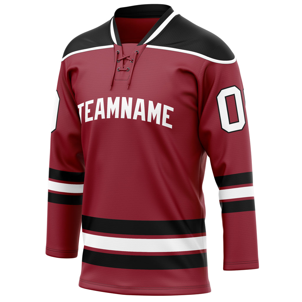 Personalized Maroon & Black Solid Colour Hockey Jersey