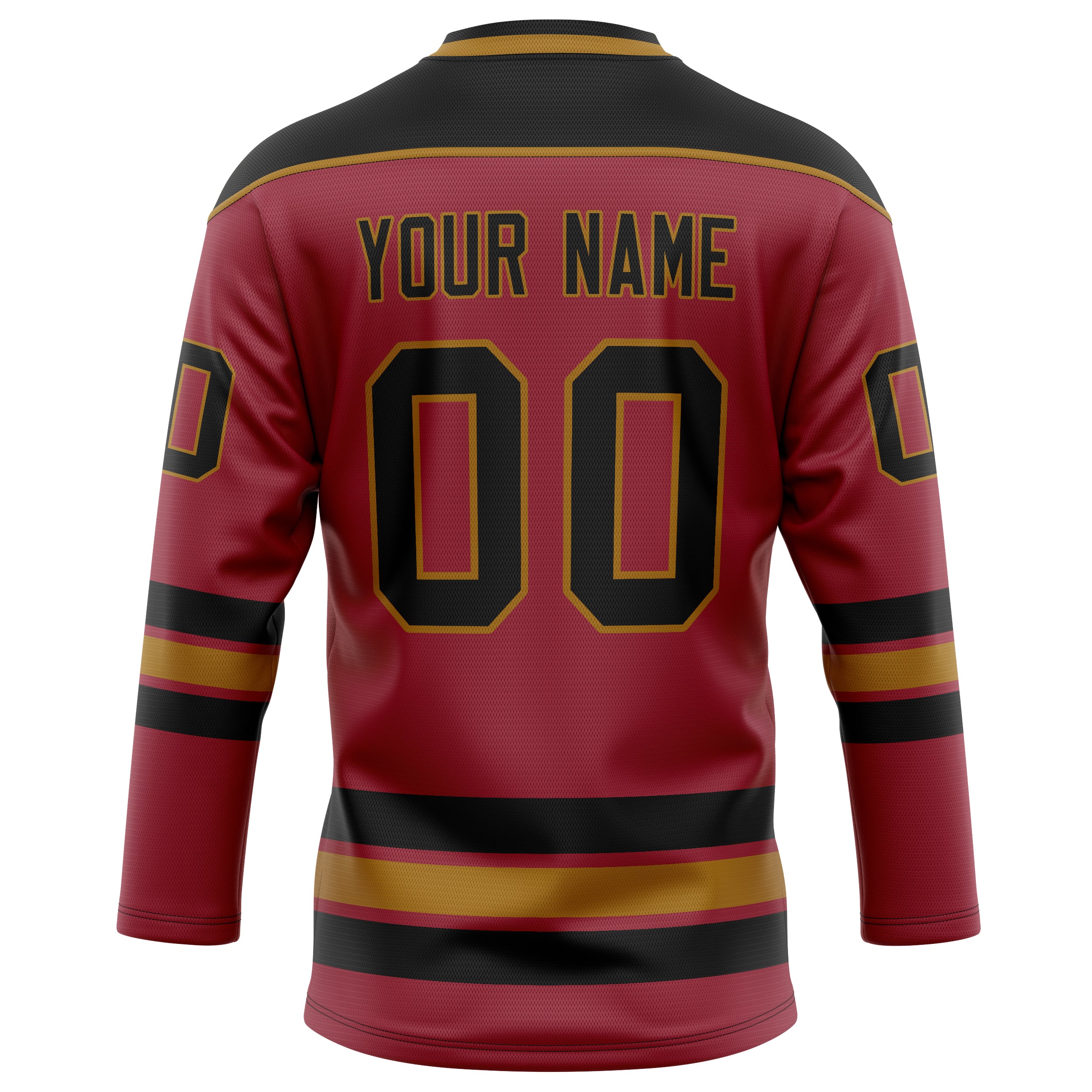 Personalized Maroon & Black Solid Colour Hockey Jersey