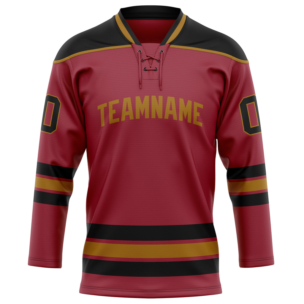 Personalized Maroon & Black Solid Colour Hockey Jersey