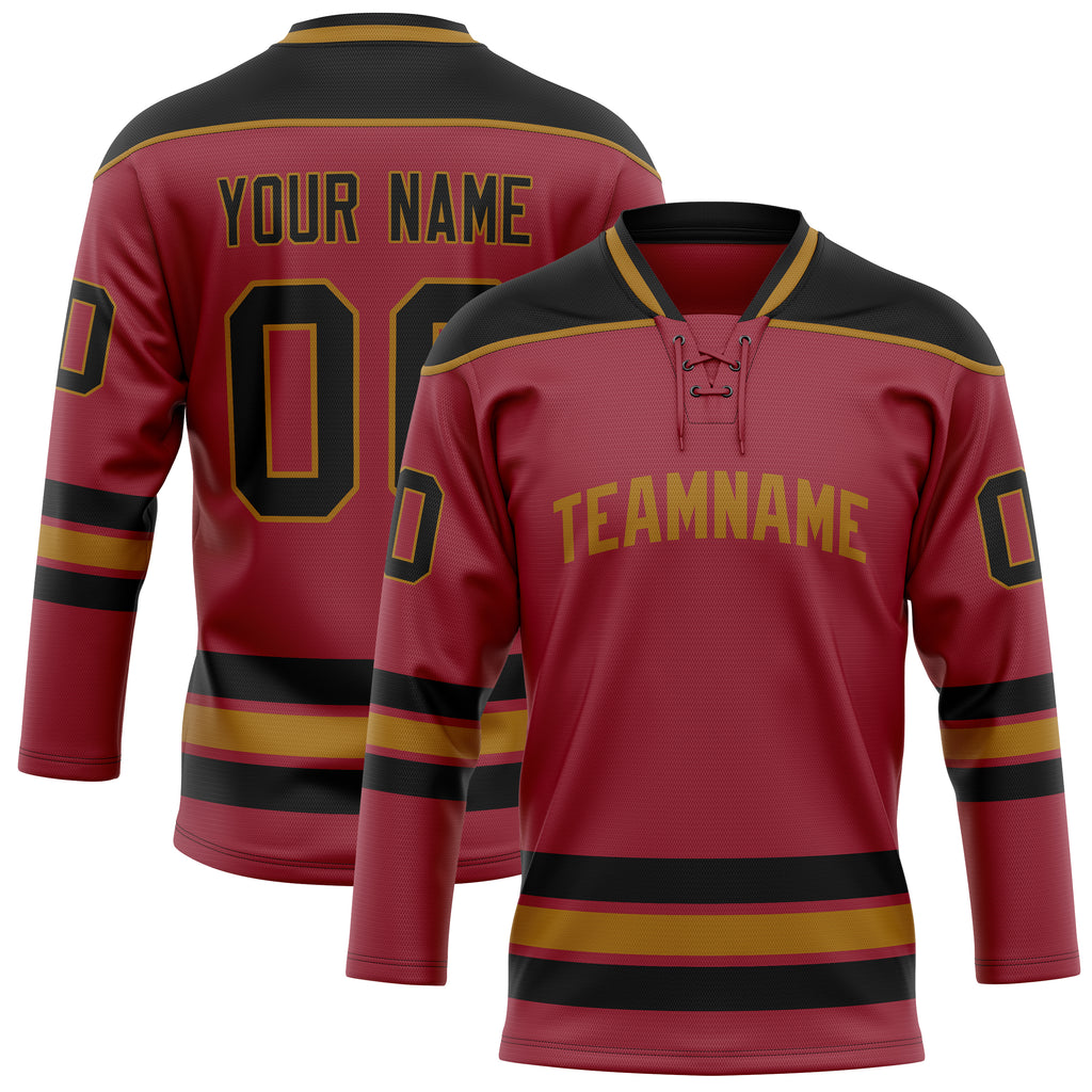 Personalized Maroon & Black Solid Colour Hockey Jersey