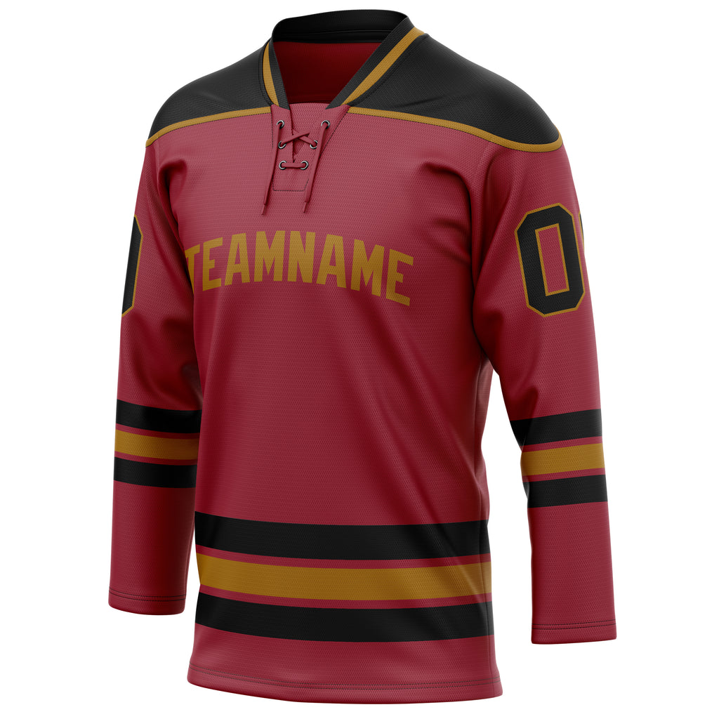 Personalized Maroon & Black Solid Colour Hockey Jersey