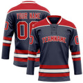 Personalized Navy & Red Solid Colour Hockey Jersey