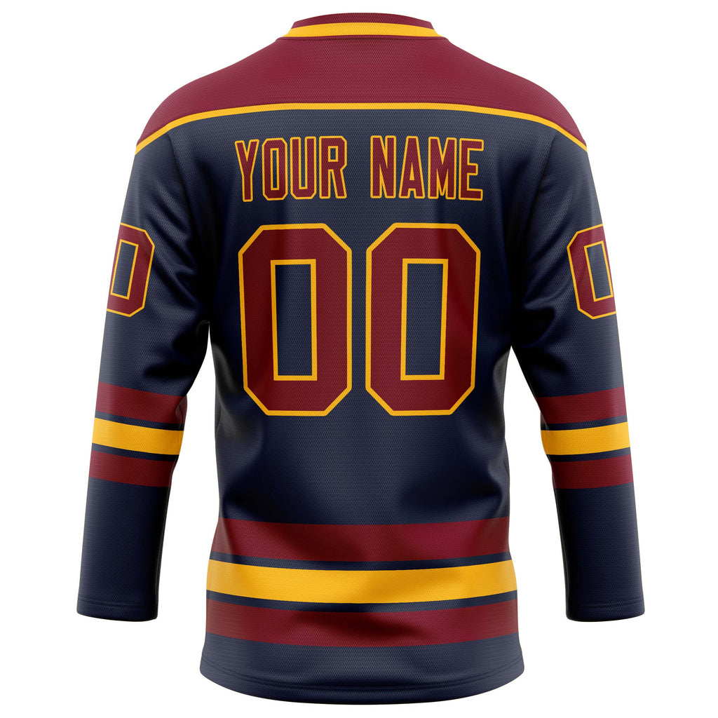 Personalized Navy & Maroon Solid Colour Hockey Jersey