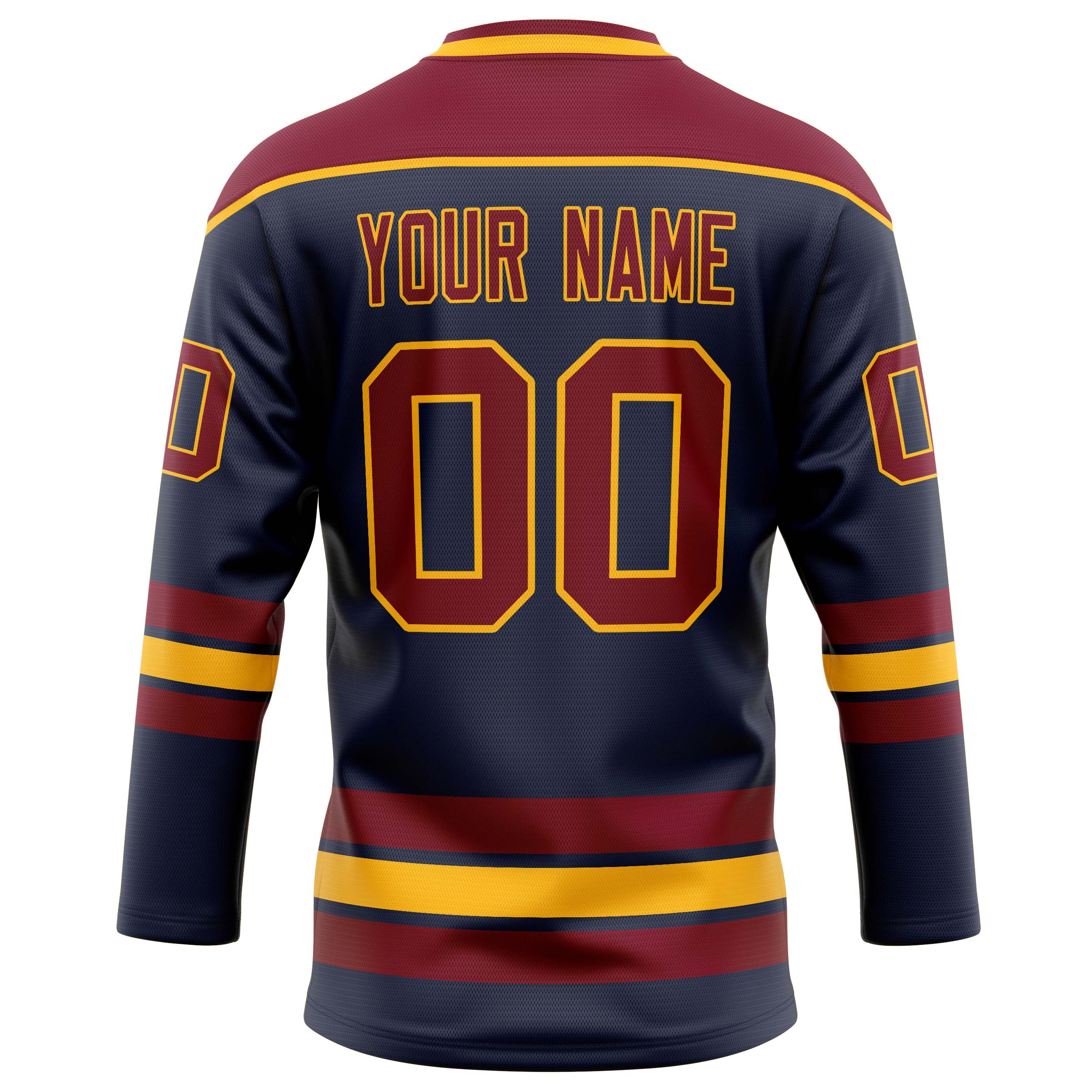 Personalized Navy & Maroon Solid Colour Hockey Jersey