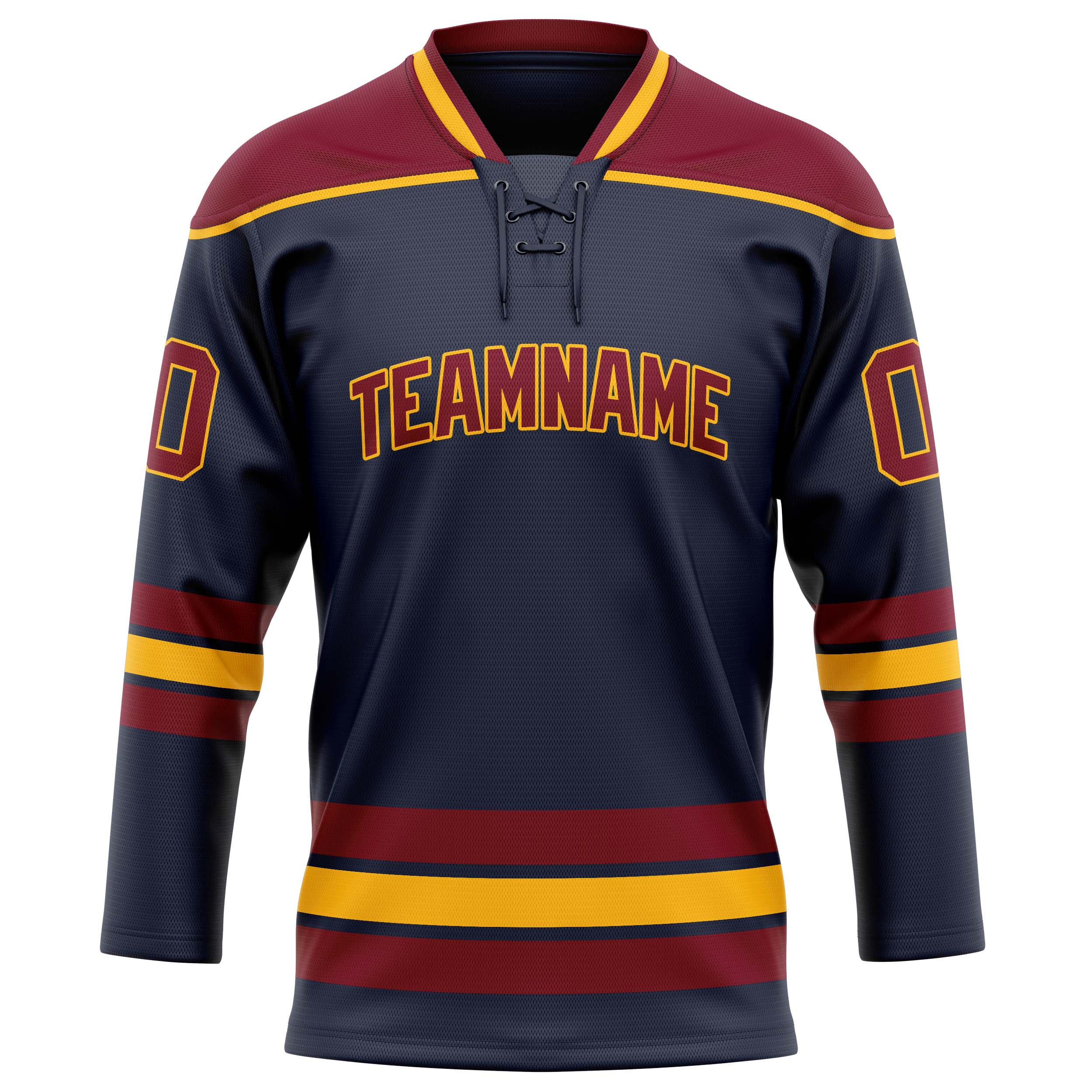 Personalized Navy & Maroon Solid Colour Hockey Jersey