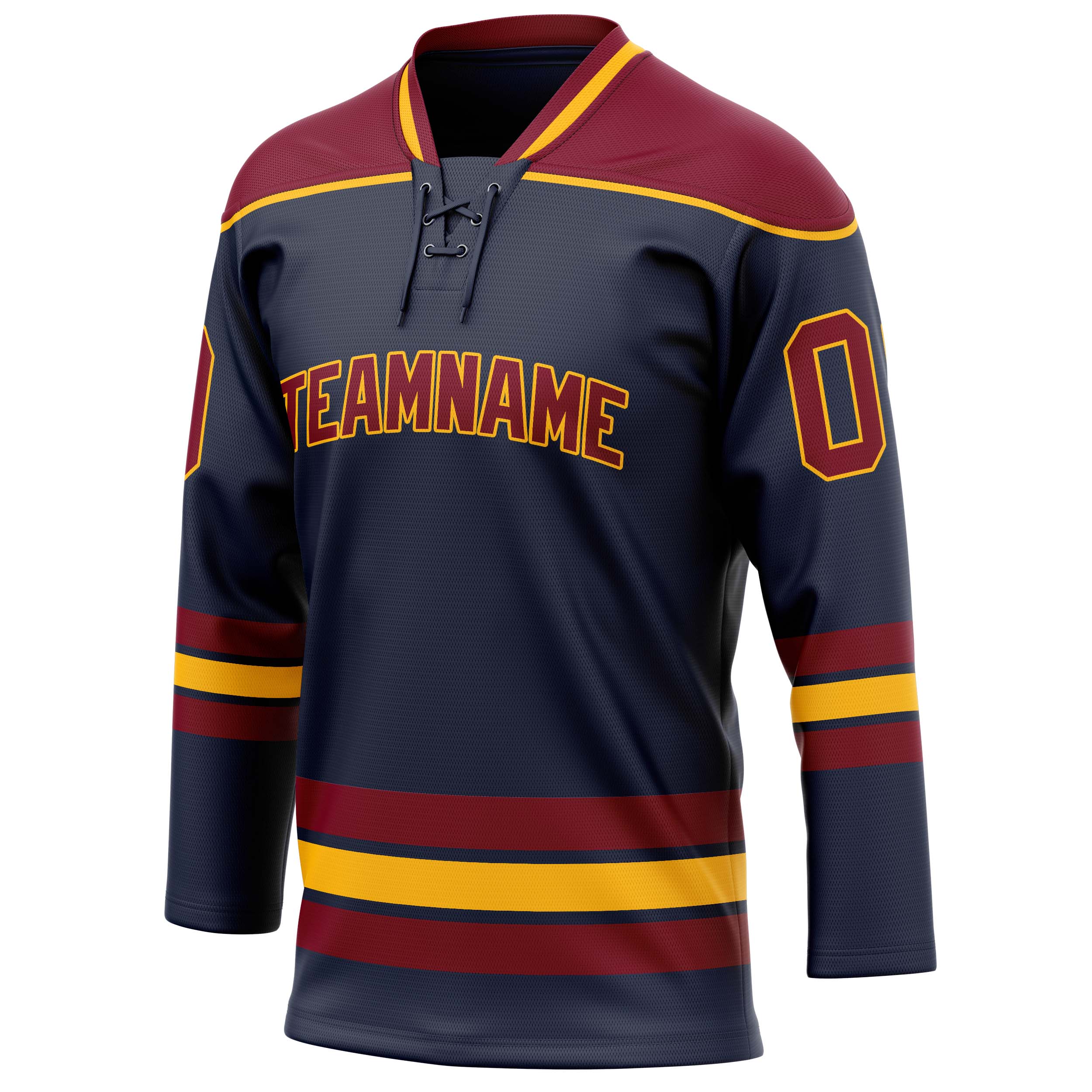 Personalized Navy & Maroon Solid Colour Hockey Jersey