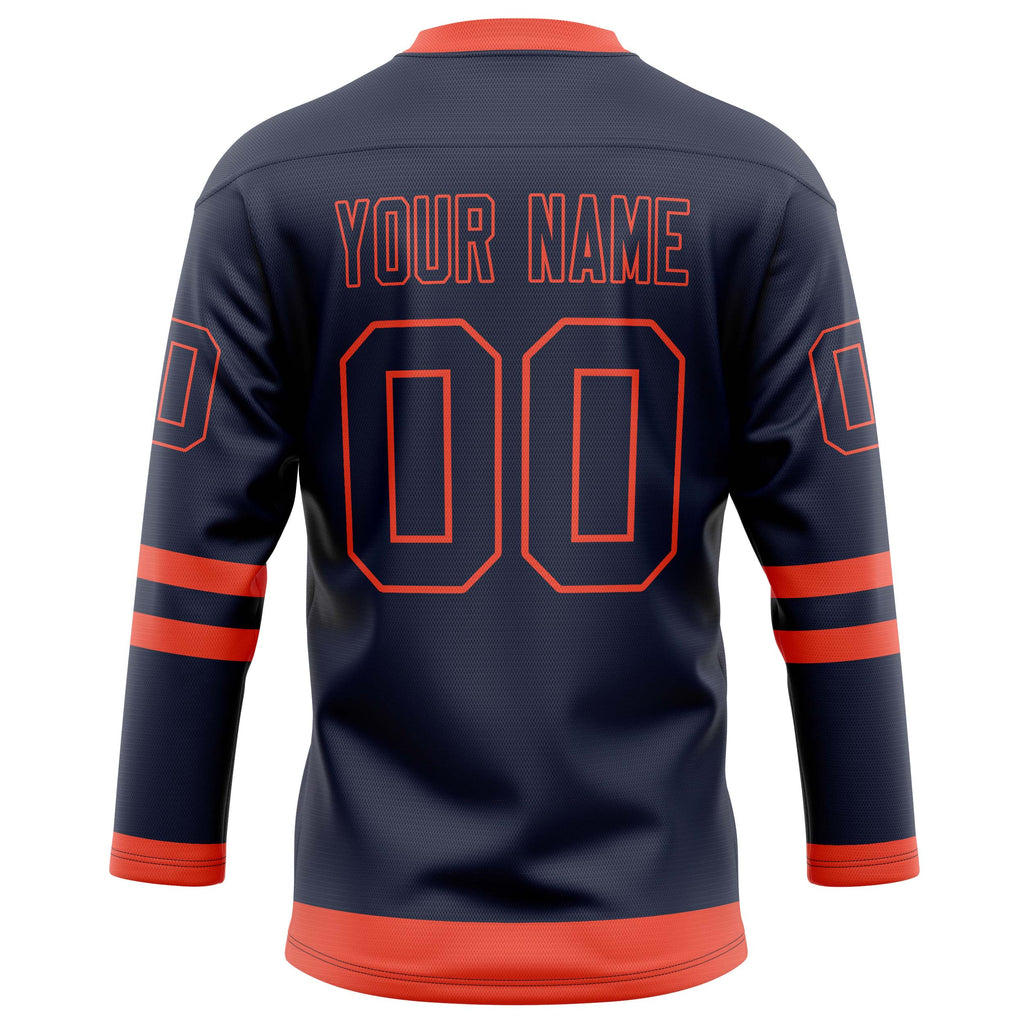 Personalized Navy & Red Solid Colour Hockey Jersey