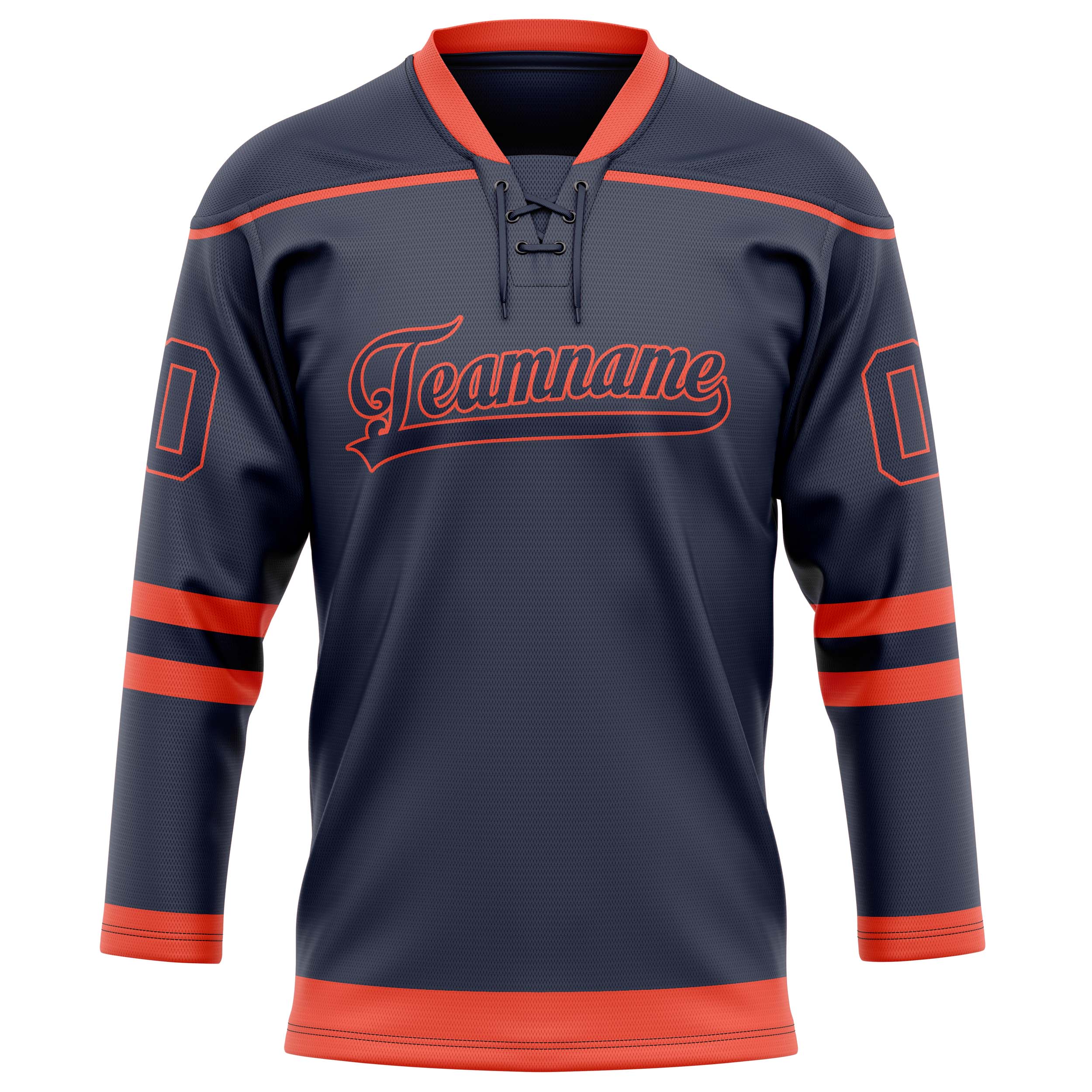 Personalized Navy & Red Solid Colour Hockey Jersey