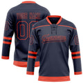 Personalized Navy & Red Solid Colour Hockey Jersey