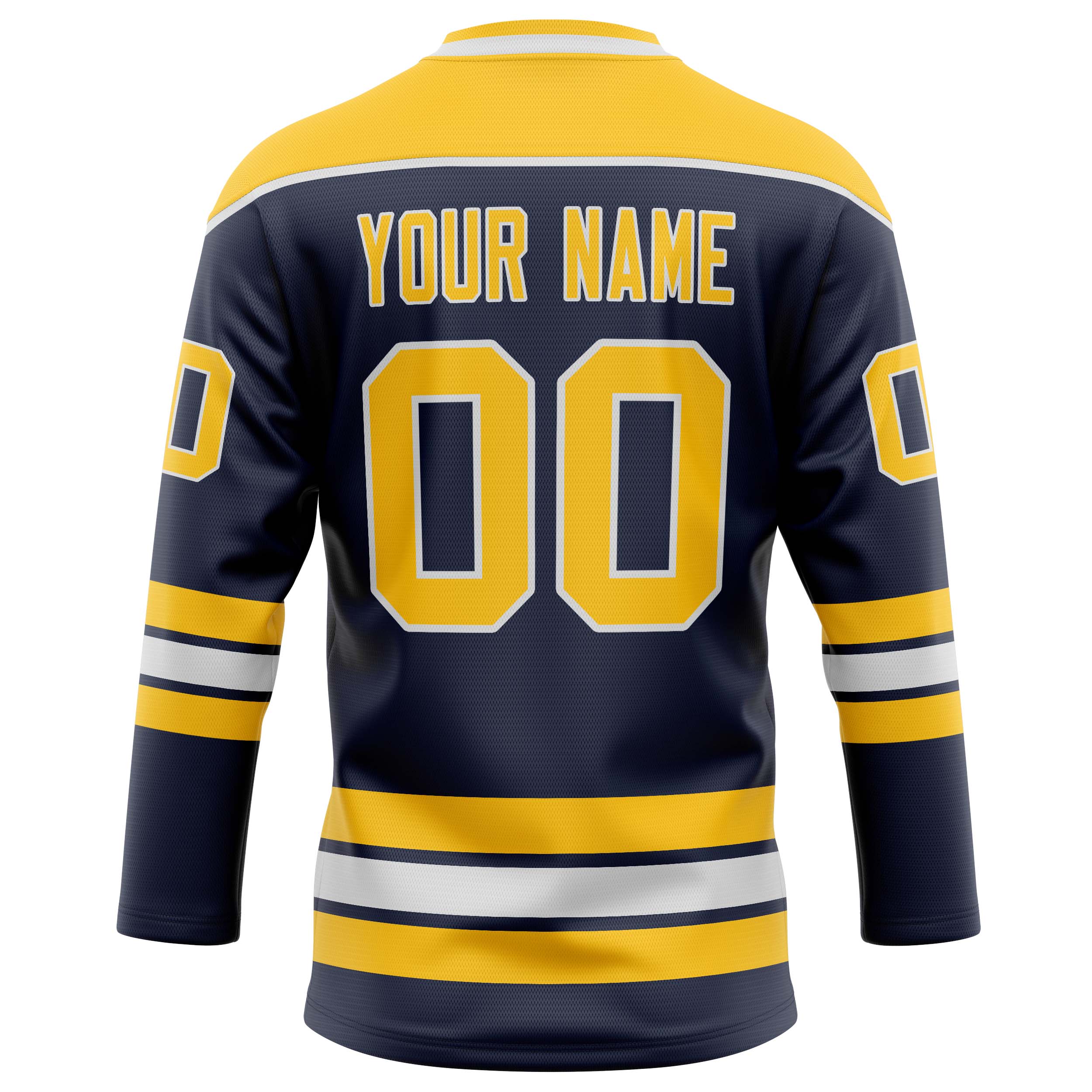 Personalized Navy & Gold Solid Colour Hockey Jersey