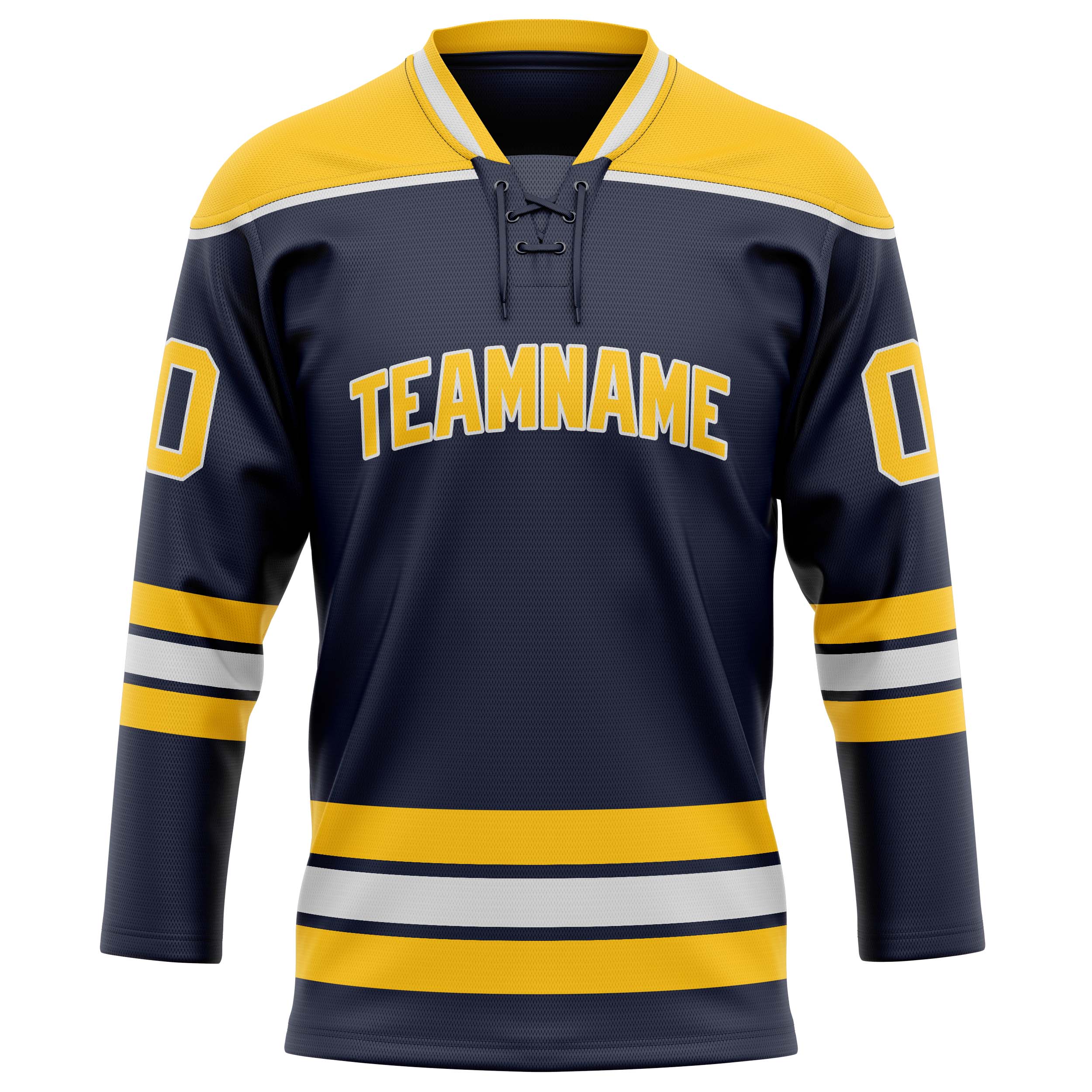 Personalized Navy & Gold Solid Colour Hockey Jersey