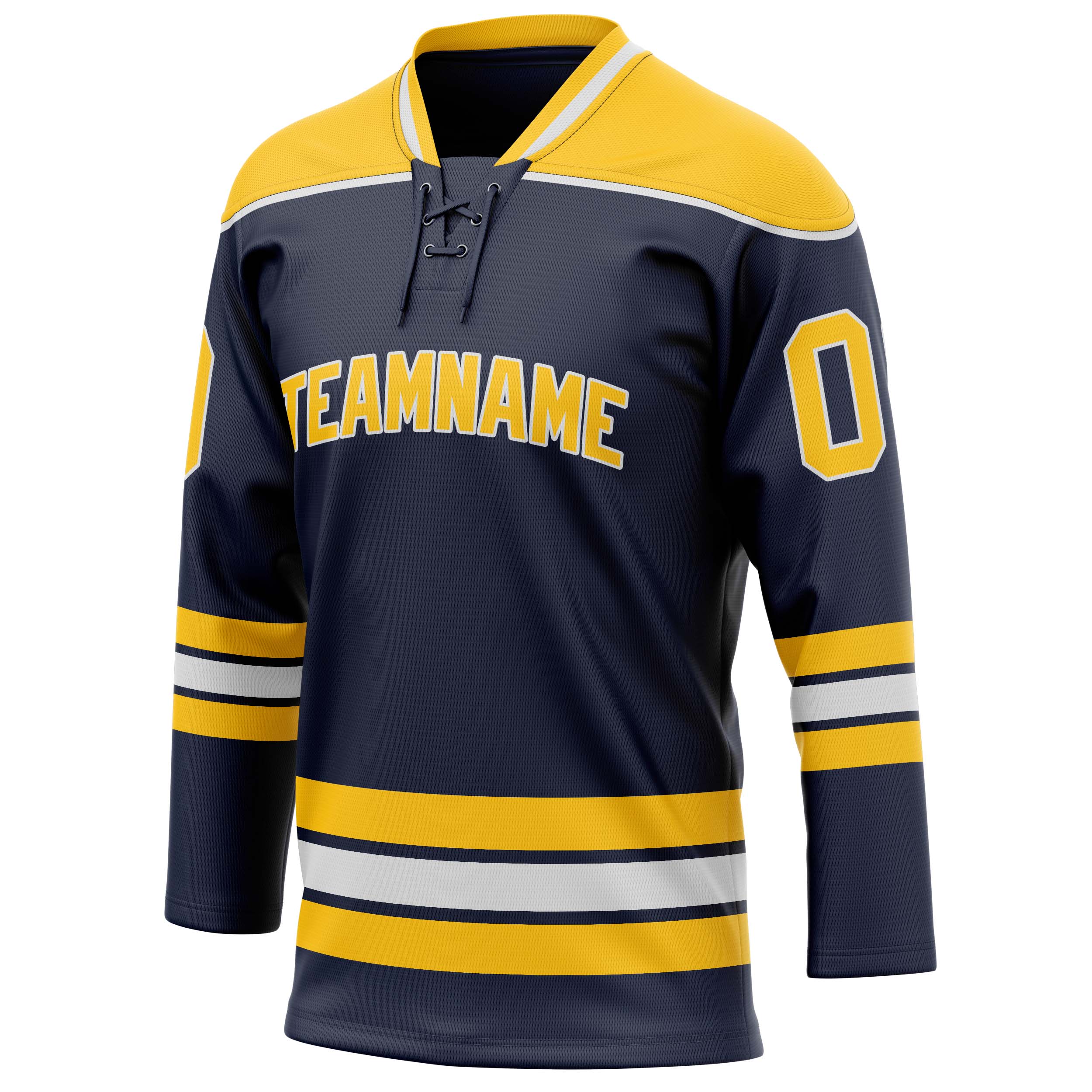 Personalized Navy & Gold Solid Colour Hockey Jersey
