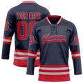 Personalized Navy & Red Solid Colour Hockey Jersey