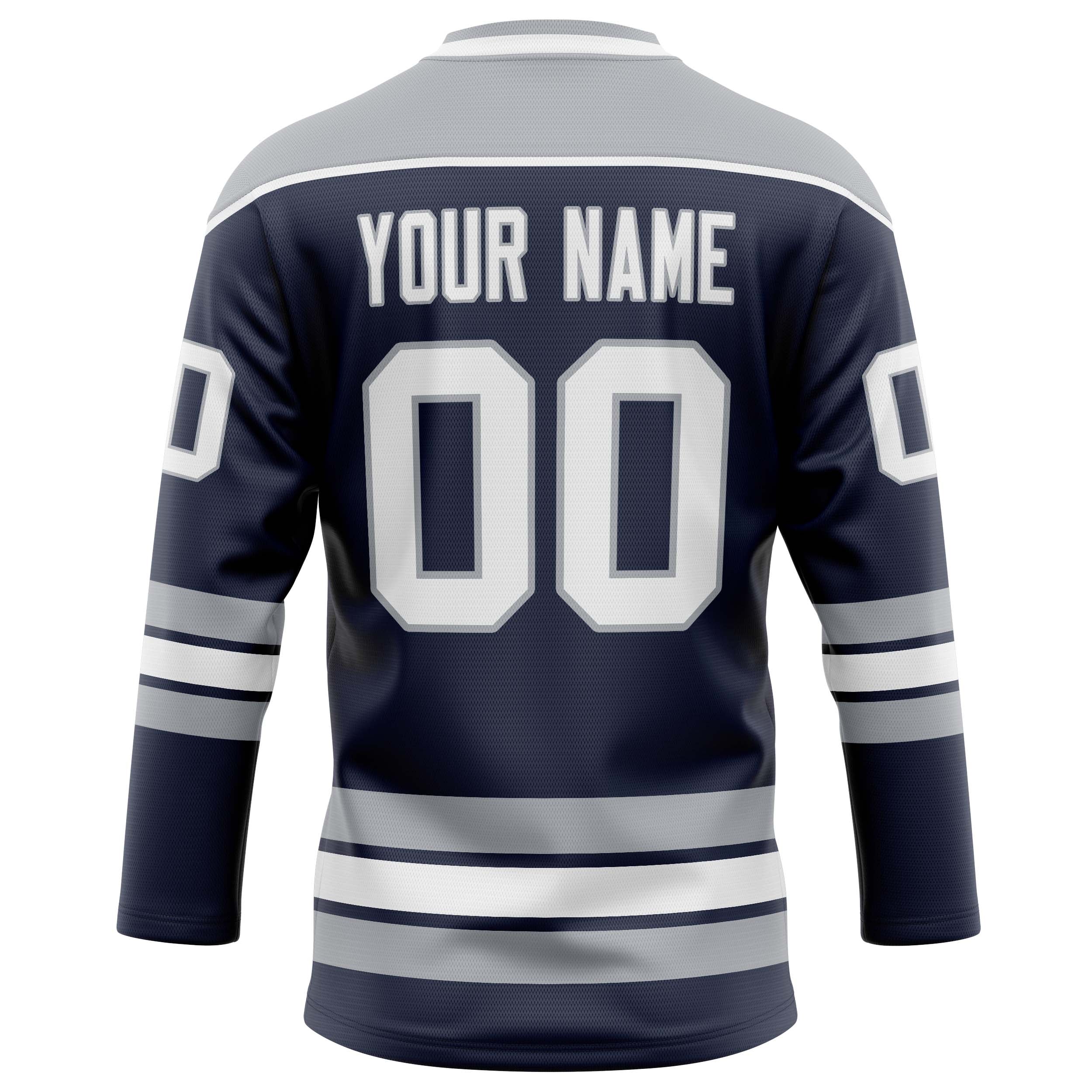 Personalized Navy & Gray Solid Colour Hockey Jersey